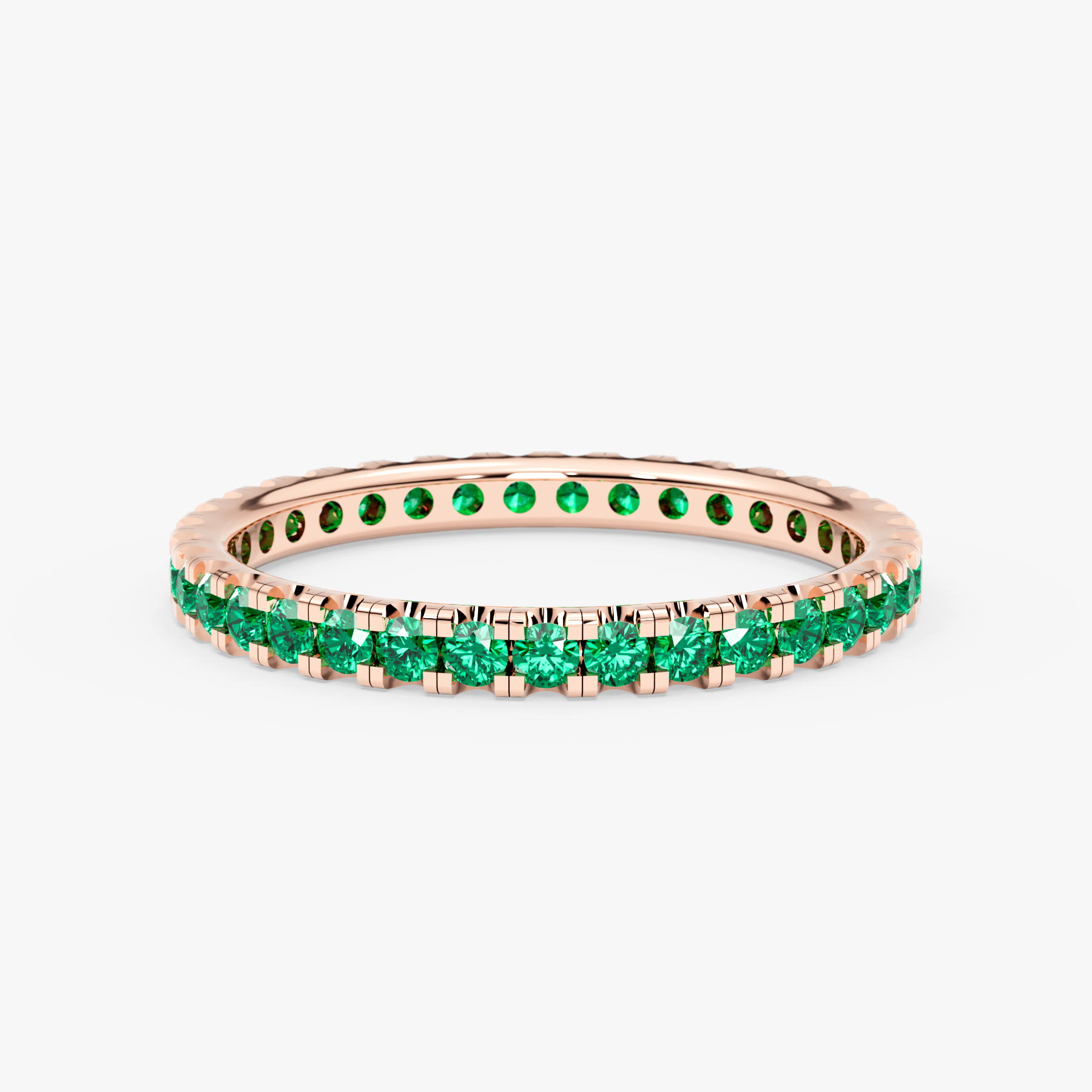 14K Gold Emerald Full Eternity Band – Esmera
