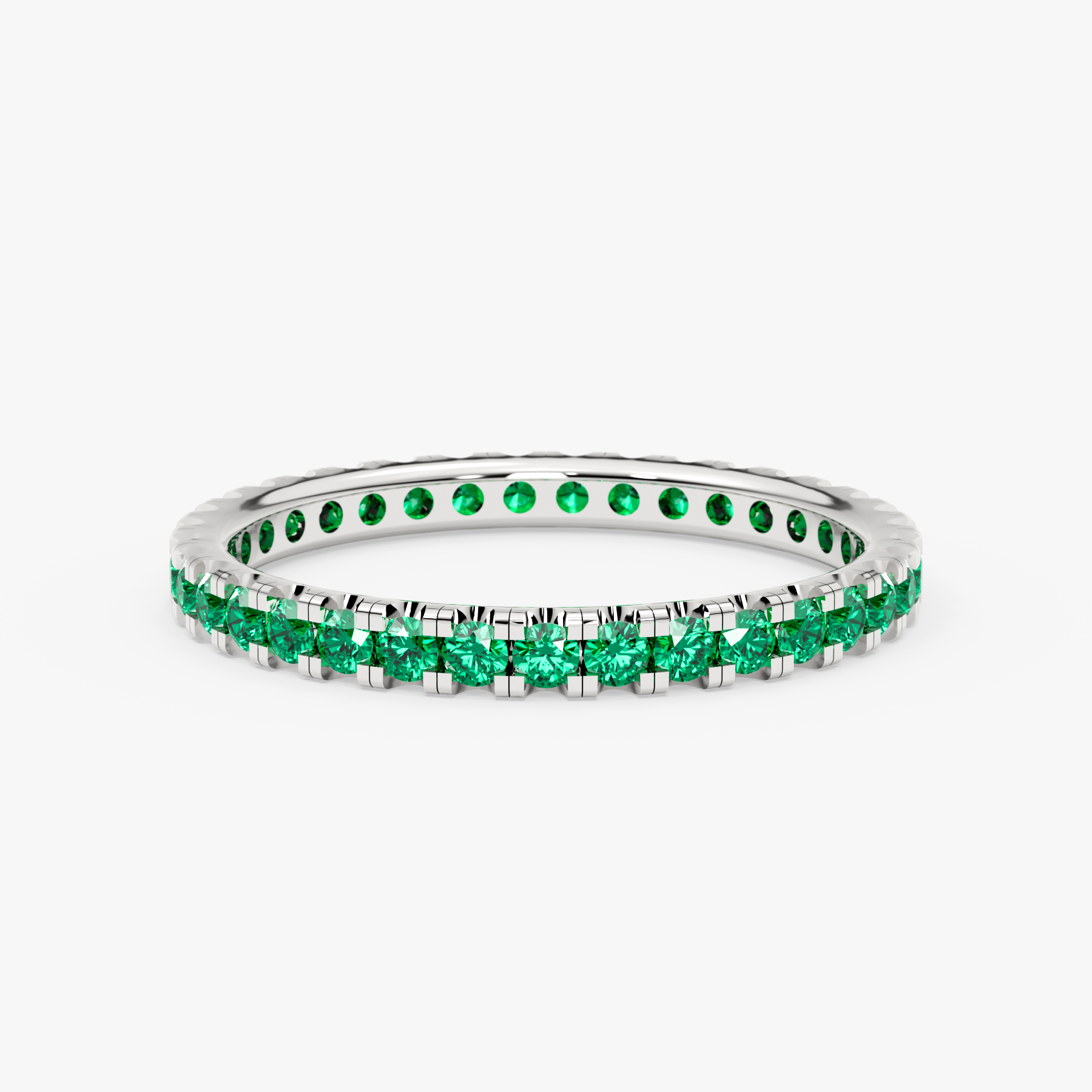 14K Gold Emerald Full Eternity Band – Esmera
