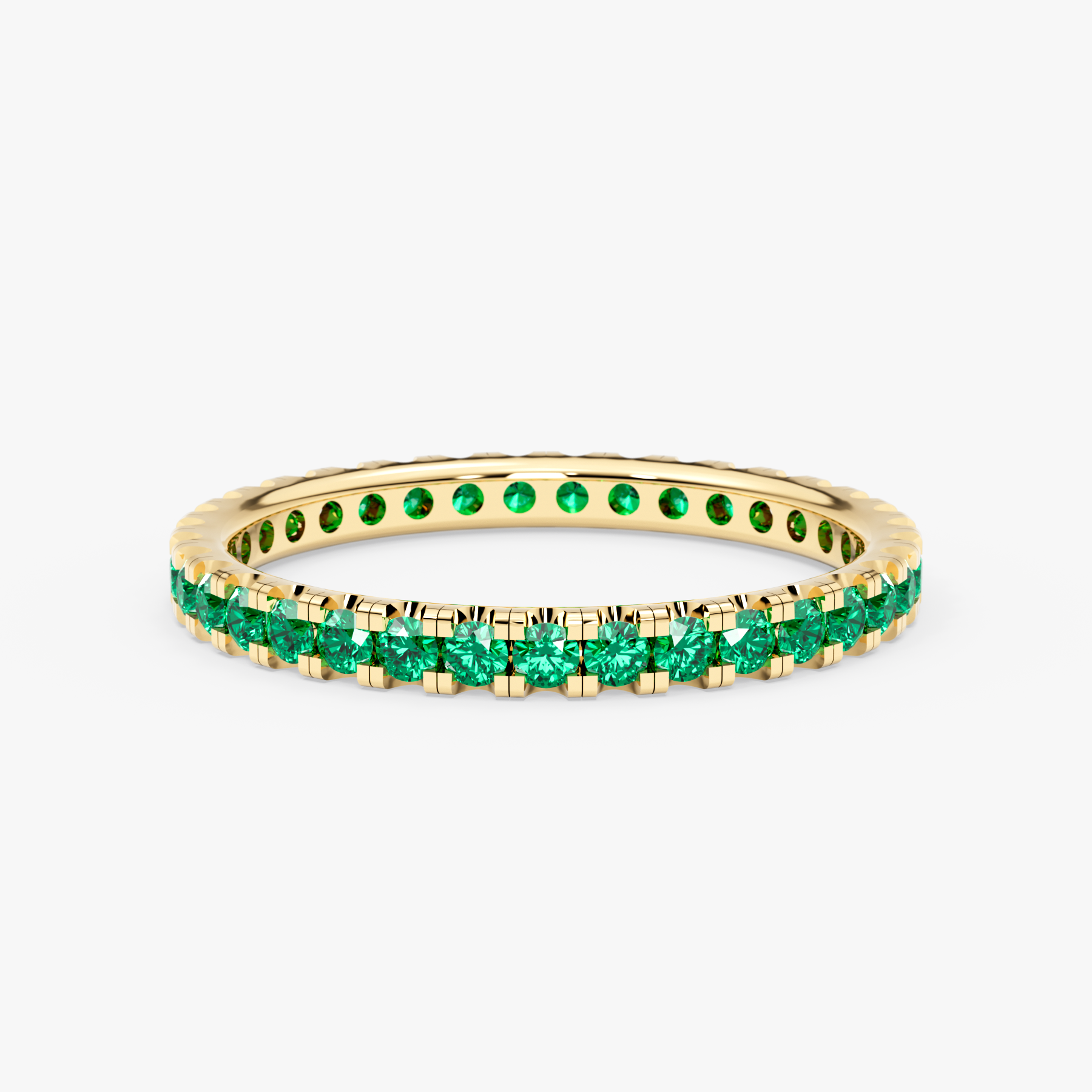 14K Gold Emerald Full Eternity Band – Esmera