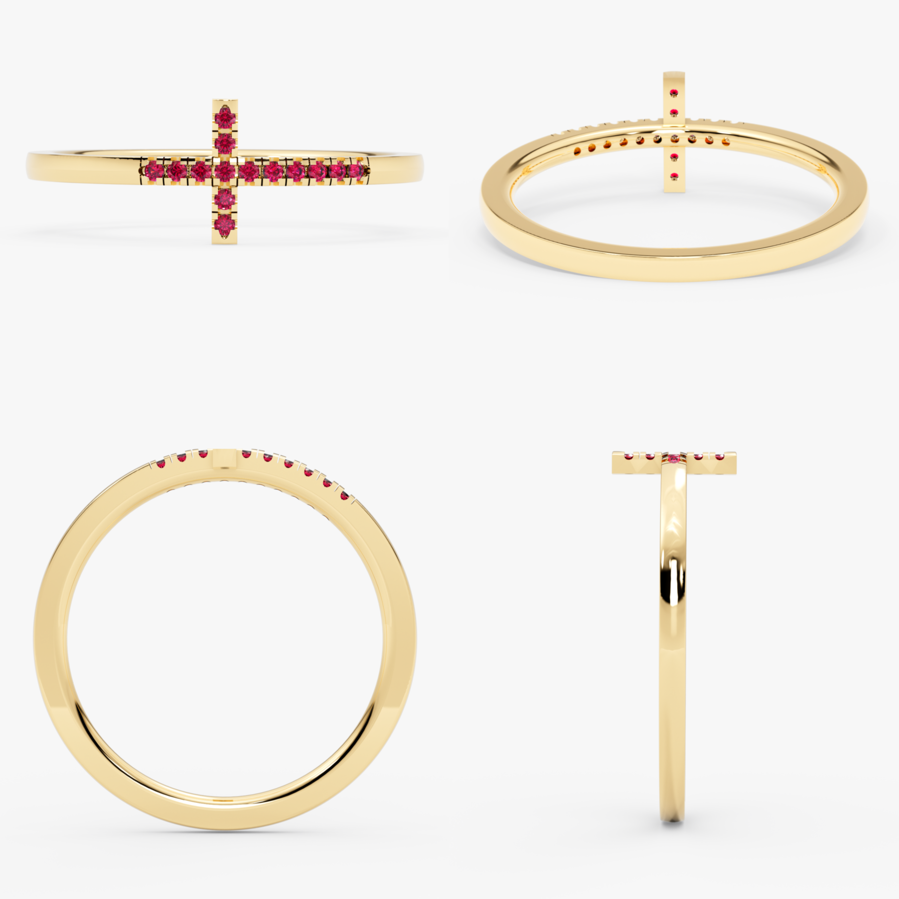 14K Gold Ruby Cross Ring – Serelis