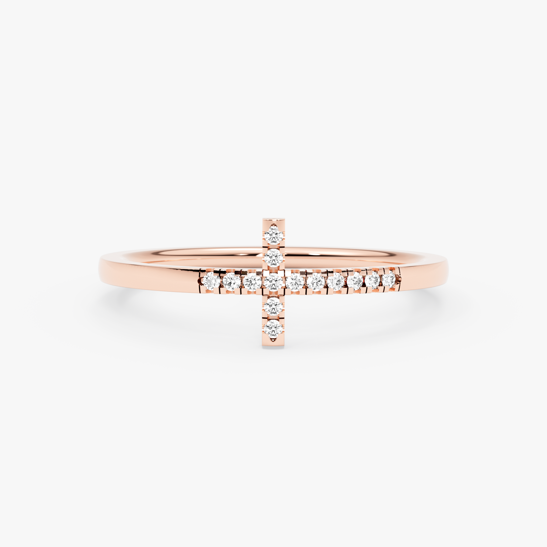 14K Gold Diamond Cross Ring – Serelis