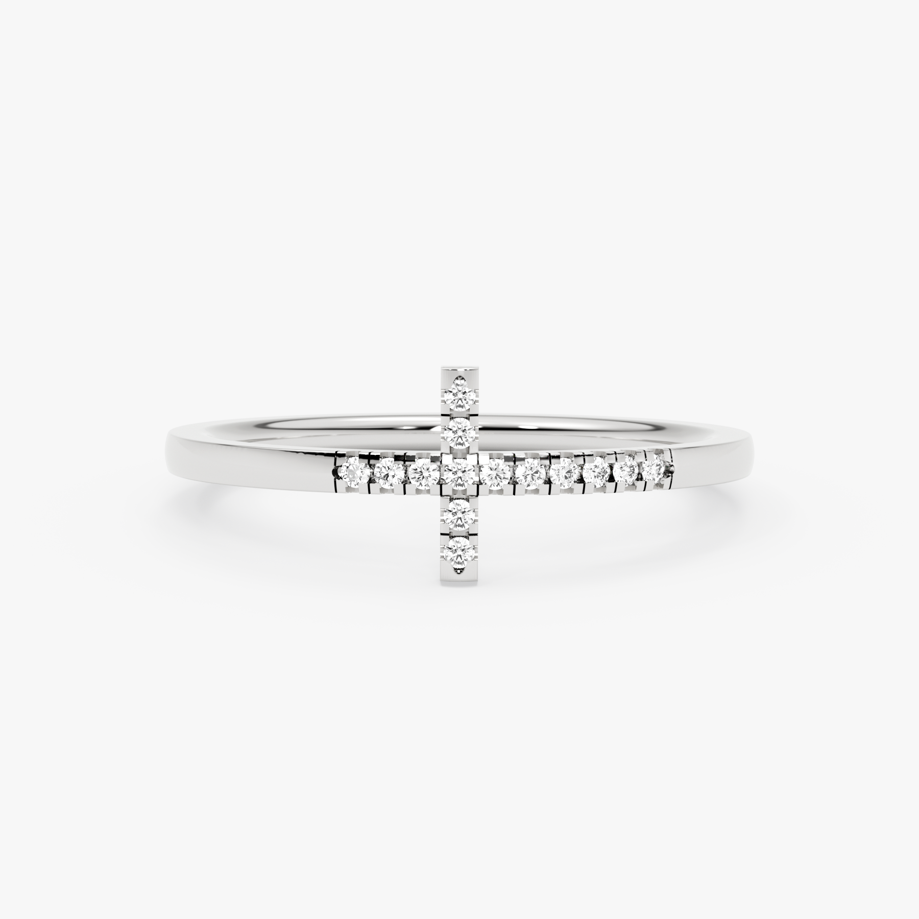 14K Gold Diamond Cross Ring – Serelis