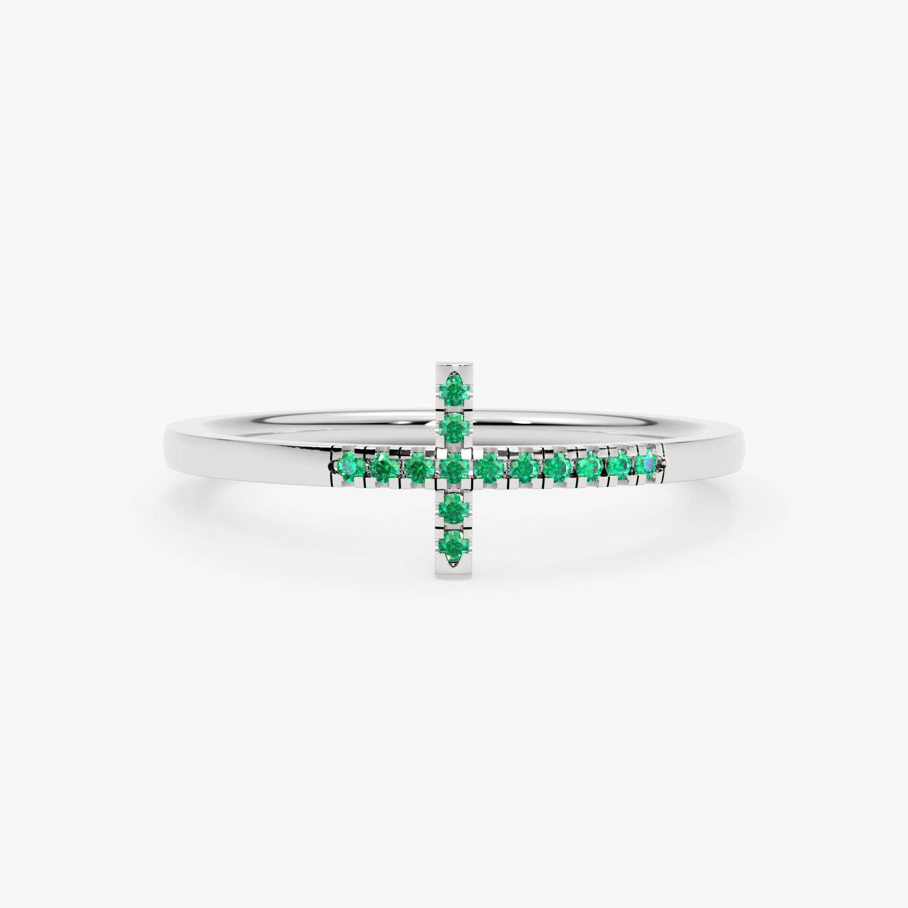 14K Gold Emerald Cross Ring – Serelis