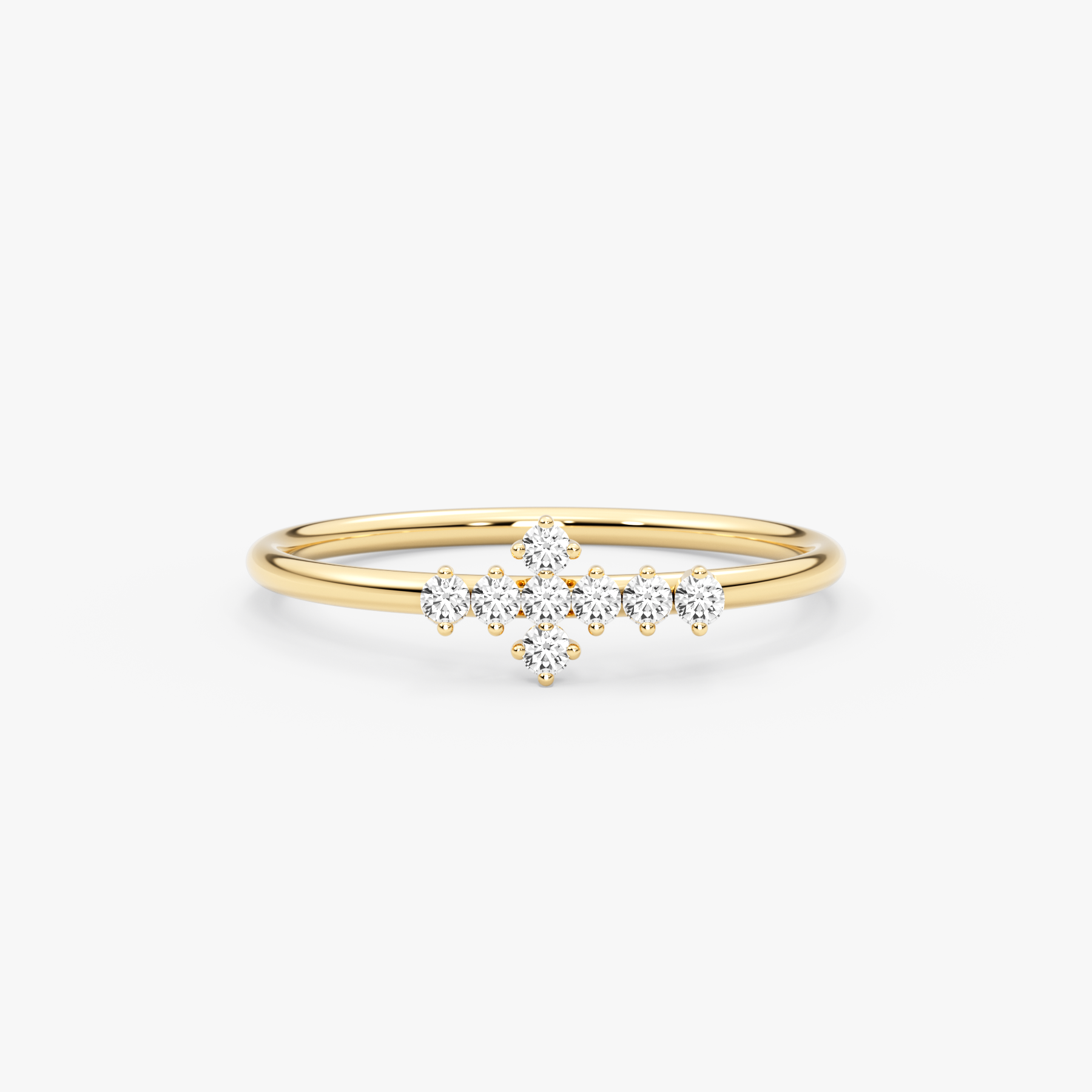 14K Gold Diamond Cross Ring – Valenne