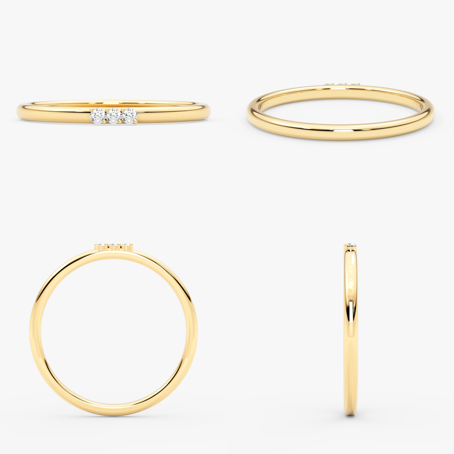 14K Gold Diamond Trio Ring – Arlisse