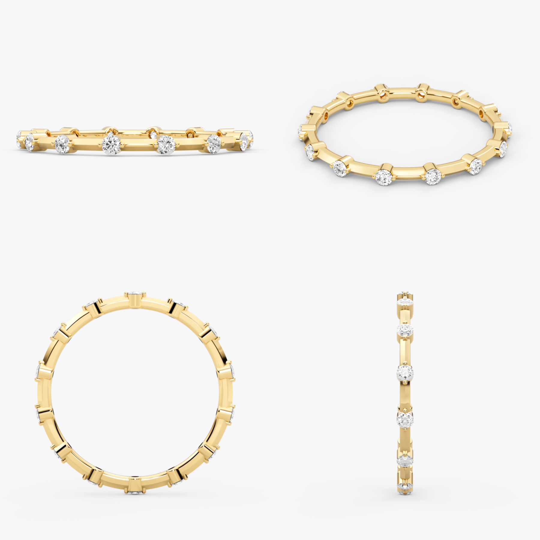 14 Ayar Altın Tam Sonsuzluk Pırlanta Yüzük – Lureine 