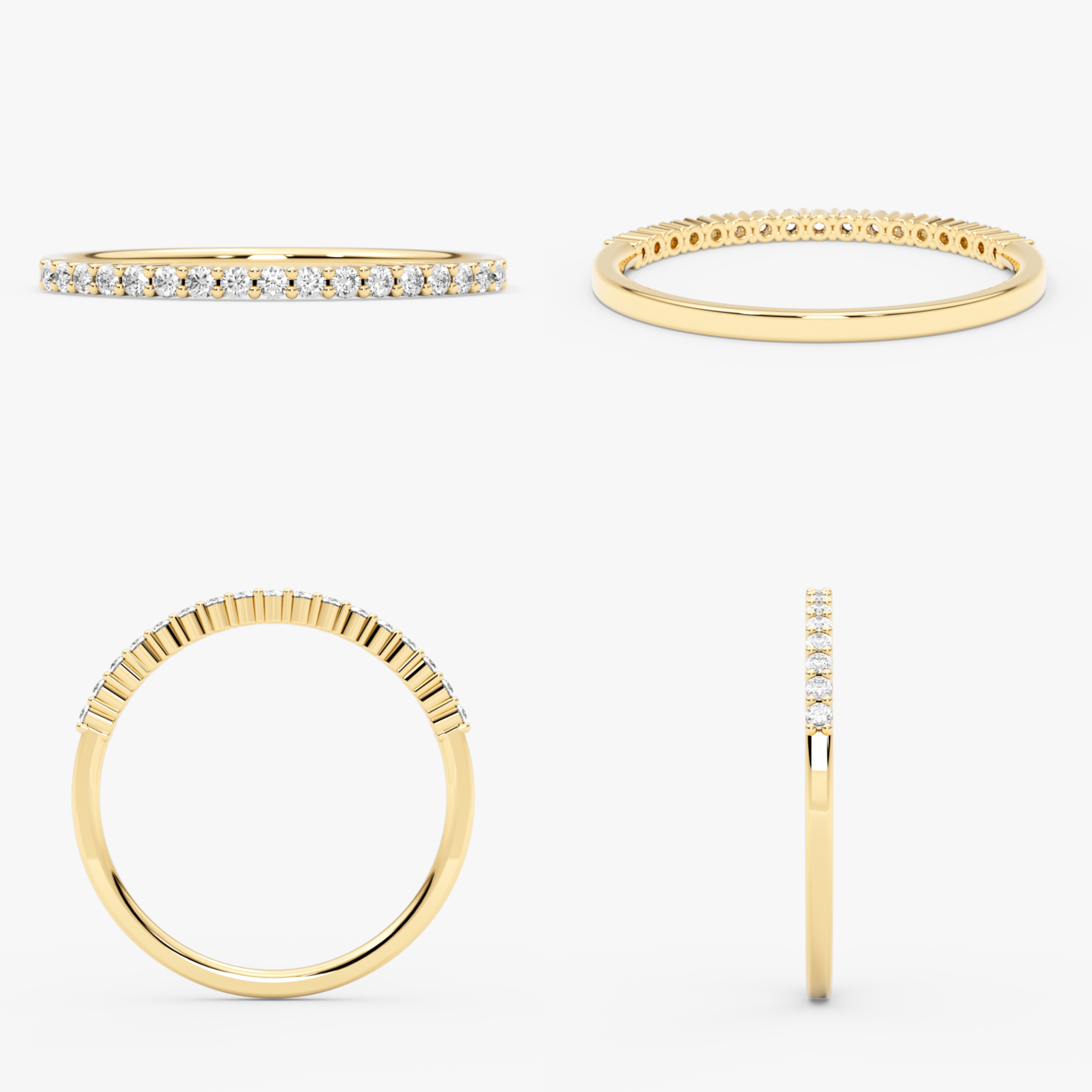 14 Ayar Katı Altın Kaplama Pırlanta Yarım Sonsuzluk Yüzük – Evelisse 