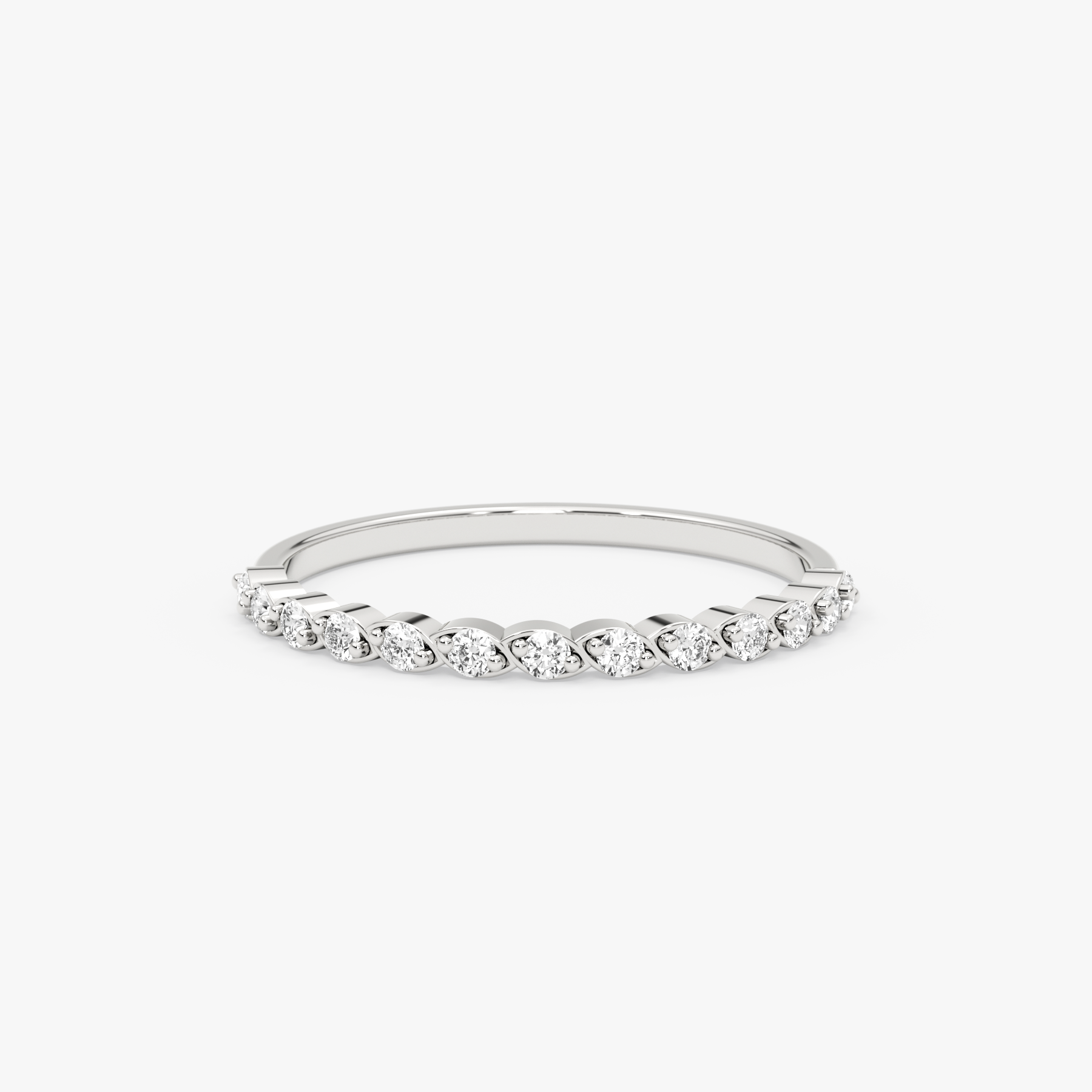 14K Gold Diamond Half Eternity Band – Lunere