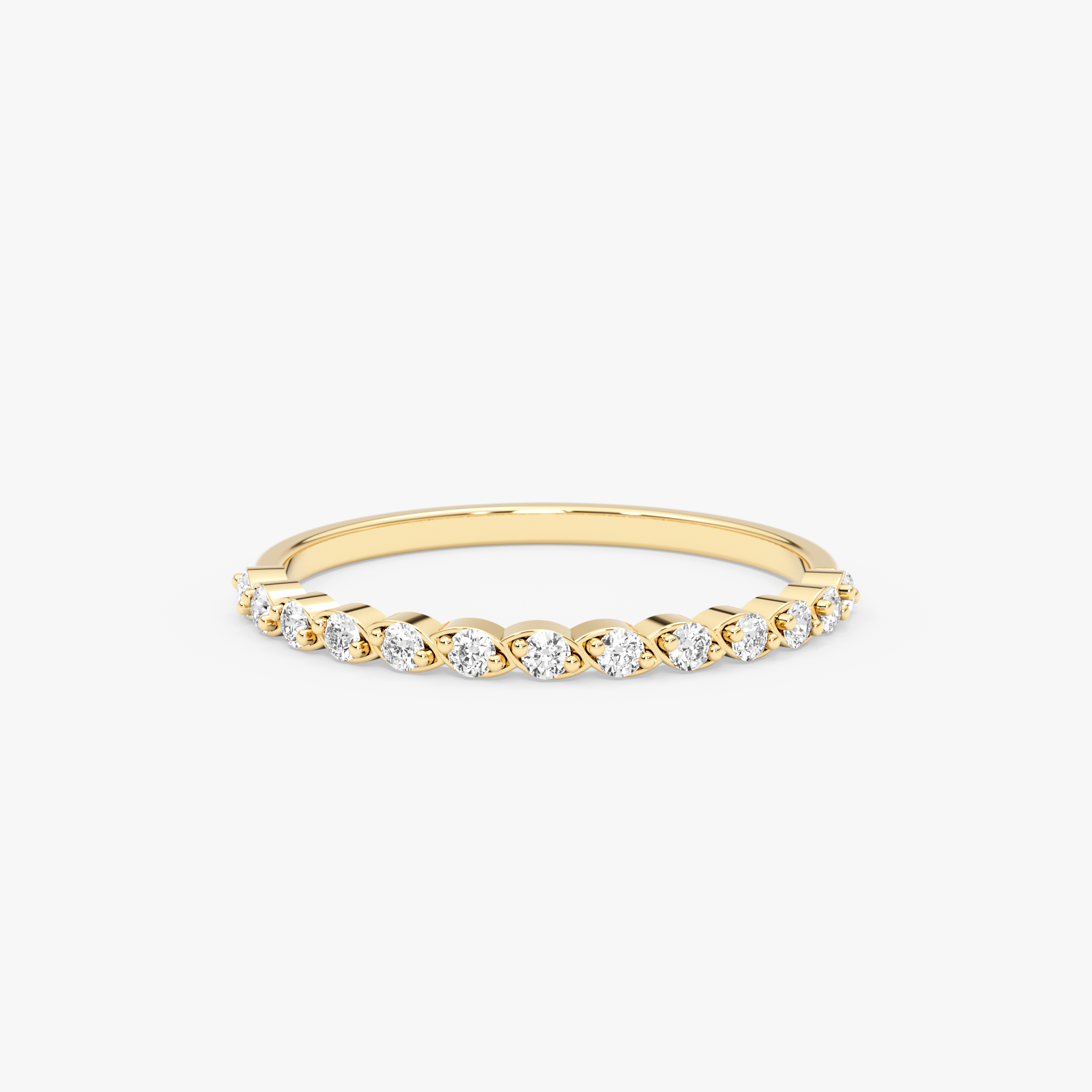 14K Gold Diamond Half Eternity Band – Lunere