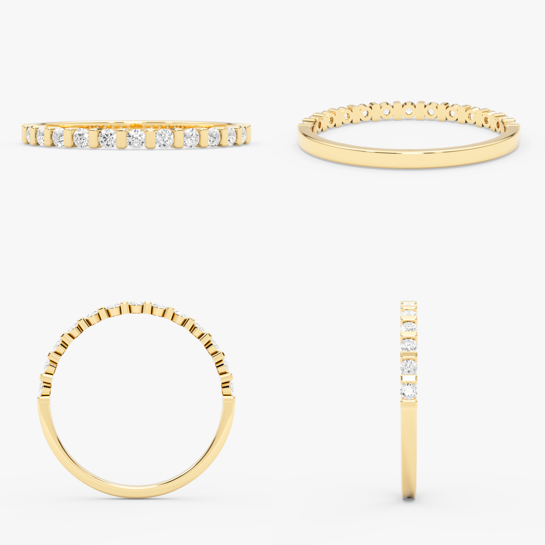 14K Gold Thin Diamond Half Eternity Band – Calyra