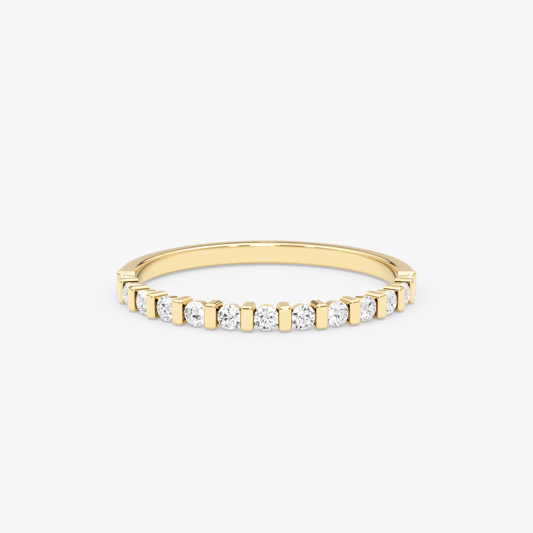 14K Gold Thin Diamond Half Eternity Band – Calyra