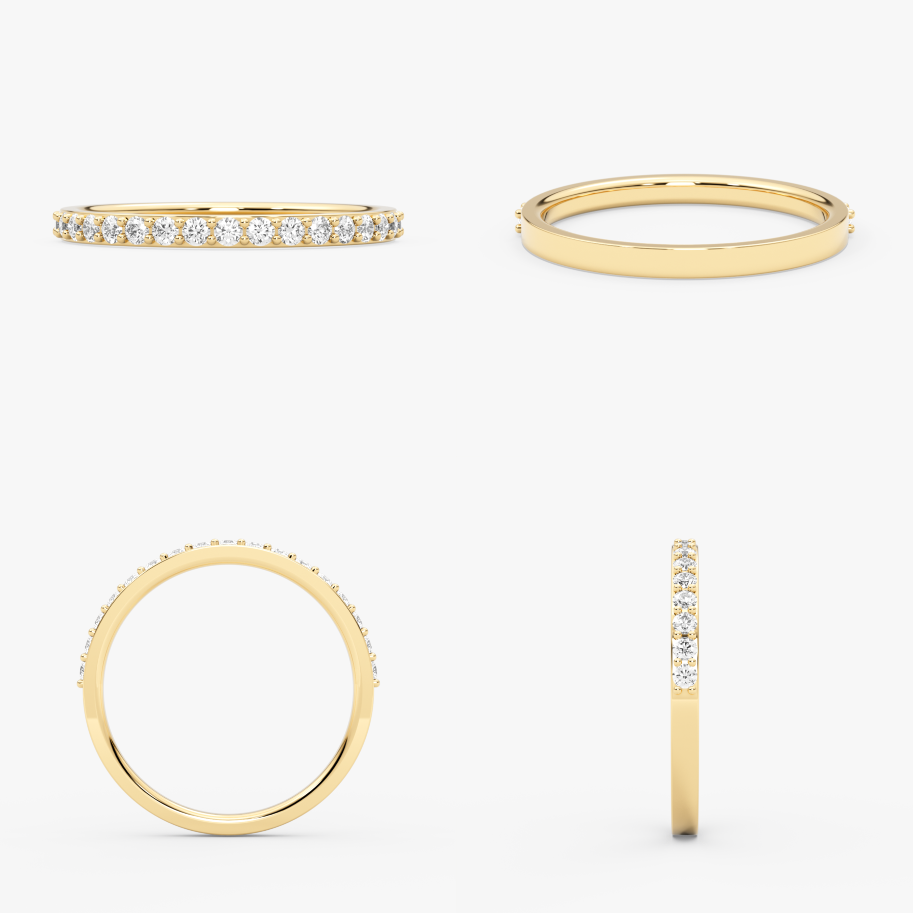 14K Gold 1.40 MM Round Diamond Half Eternity Band – Mirvane