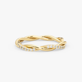 14K Solid Gold Braided Diamond Ring – Lunaria
