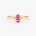14K Gold Marquise Pink Sapphire & Diamond Ring — Delora