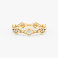 14K Gold Diamond Flower Ring — Marencia