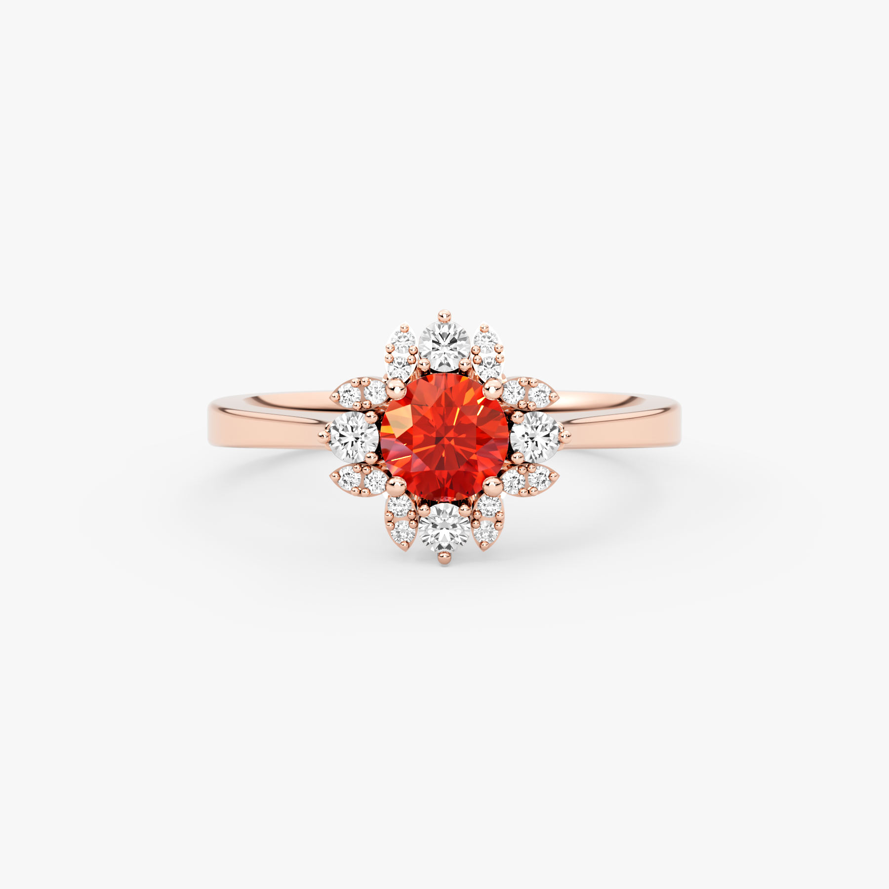 14K Gold Orange Sapphire & Diamond Ring — Seravine