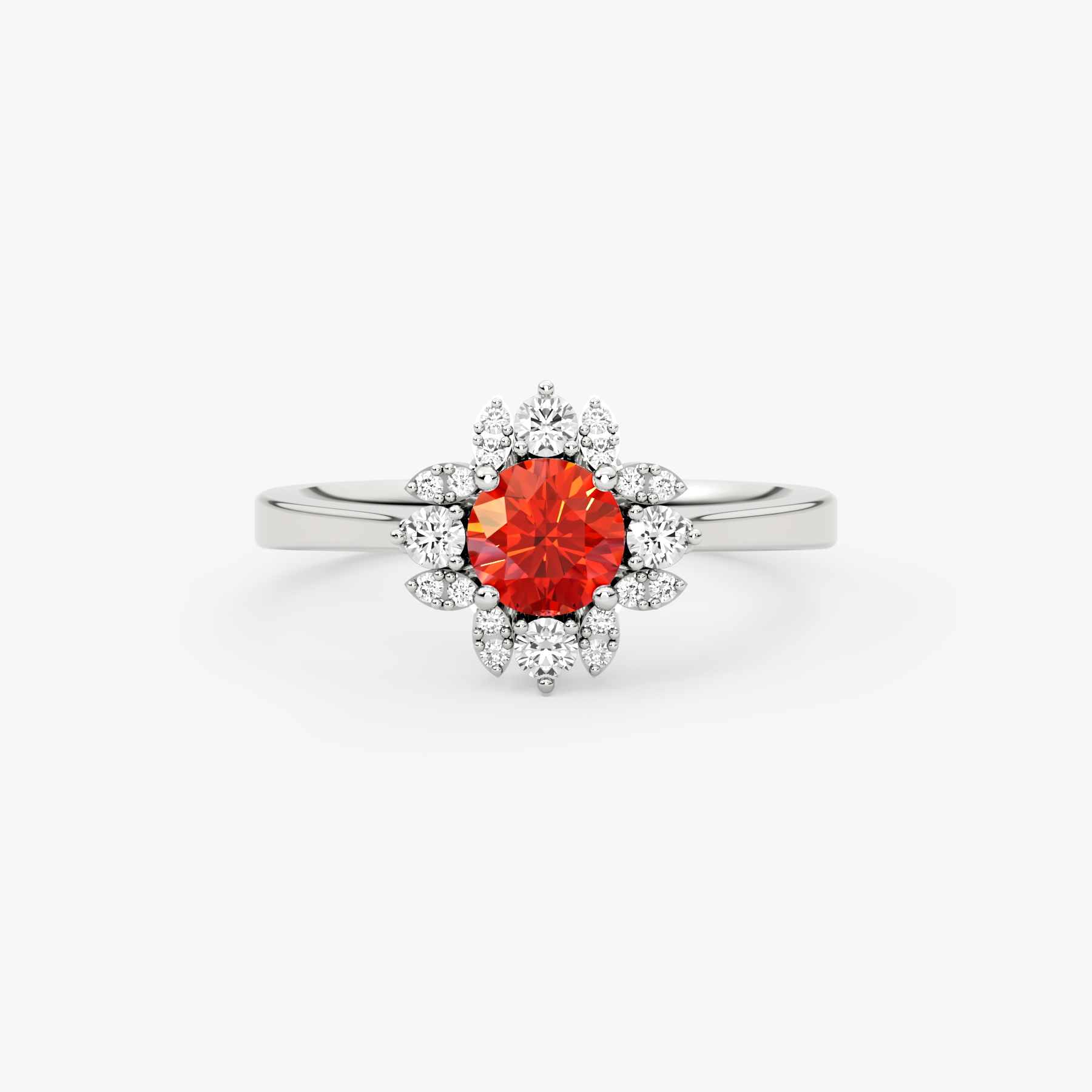 14K Gold Orange Sapphire & Diamond Ring — Seravine