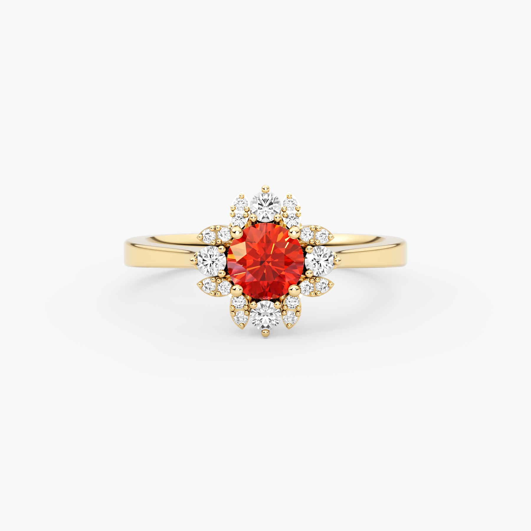 14K Gold Orange Sapphire & Diamond Ring — Seravine