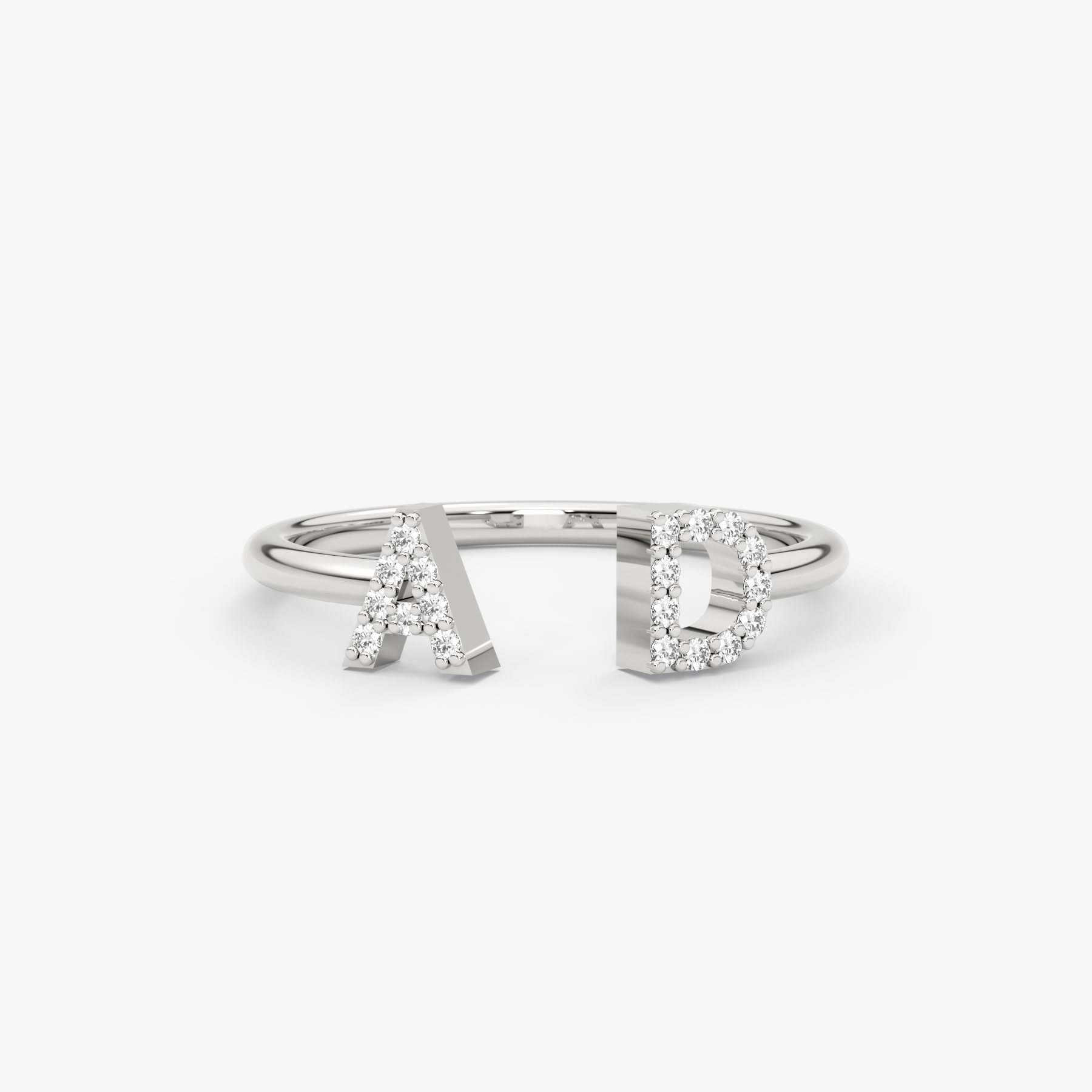 14K Gold Diamond Initial Cuff Ring – Seravelle