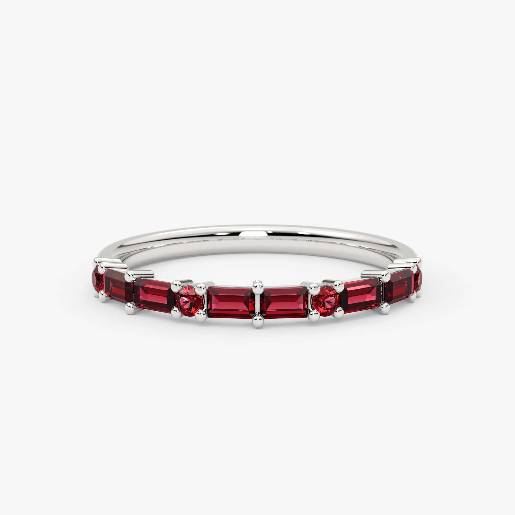 14K Gold Ruby Thin Half-Eternity Ring — Caelina