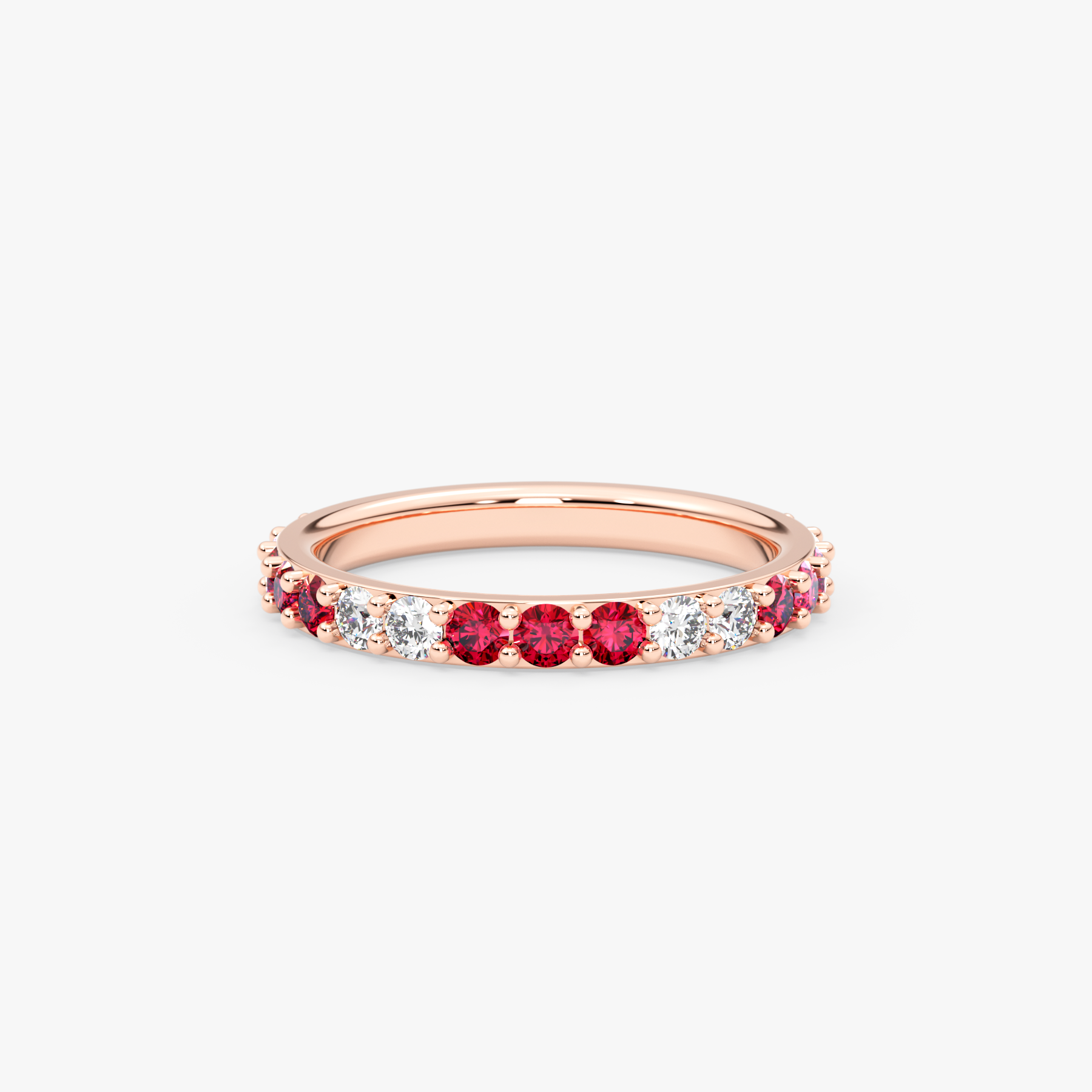 14K Gold Diamond & Ruby Full Eternity Band Ring — Rhenne