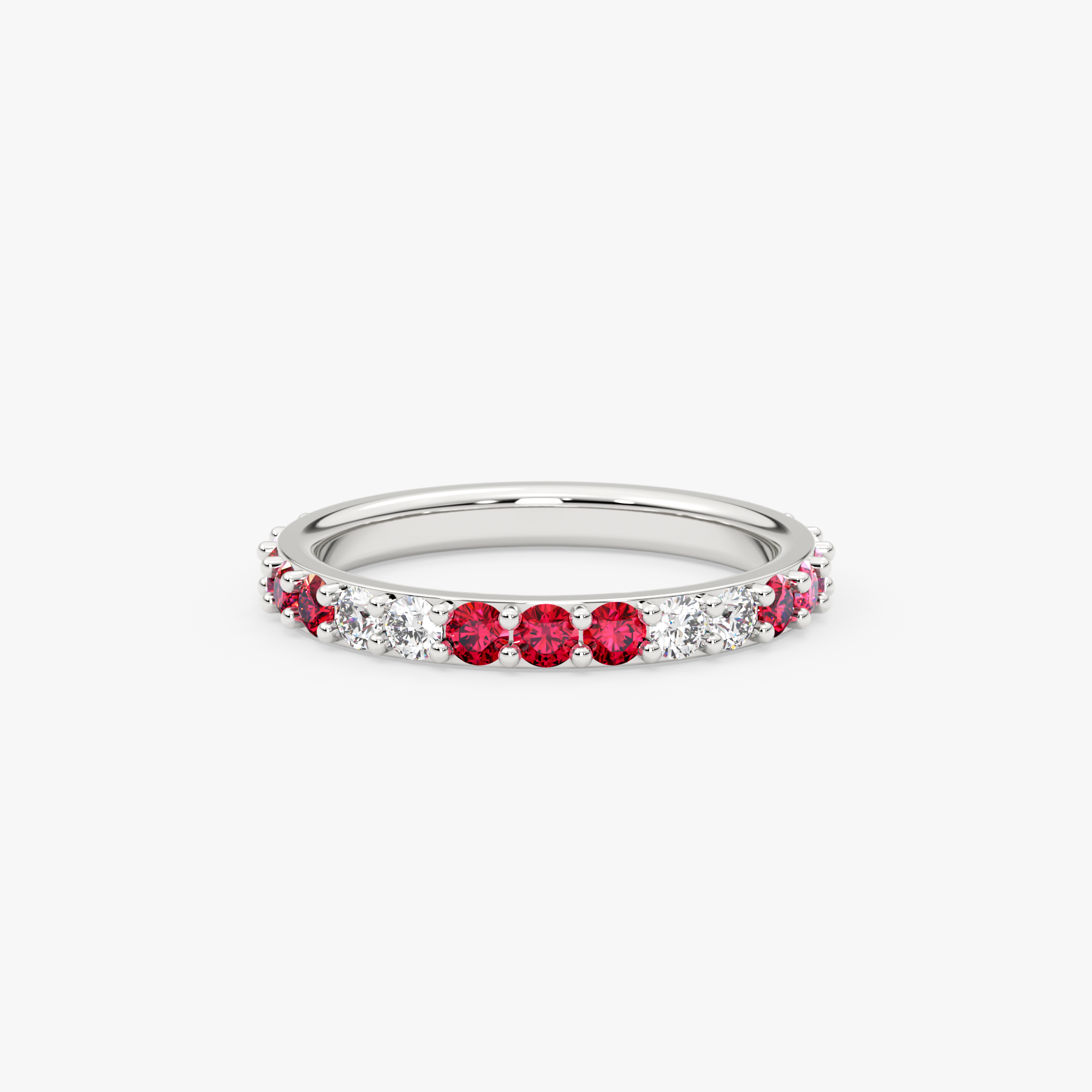 14K Gold Diamond & Ruby Full Eternity Band Ring — Rhenne