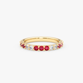 14K Gold Diamond & Ruby Full Eternity Band Ring — Rhenne
