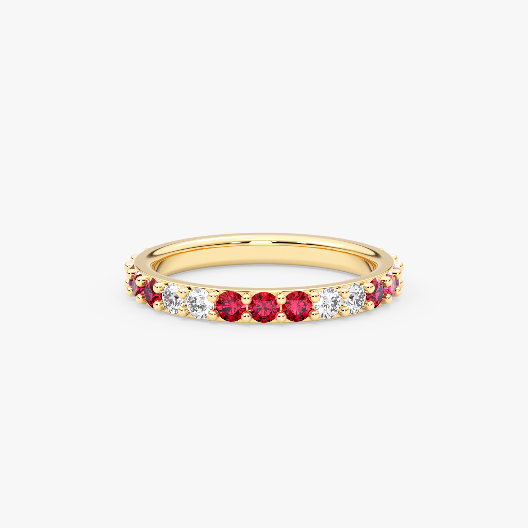 14K Gold Diamond & Ruby Full Eternity Band Ring — Rhenne
