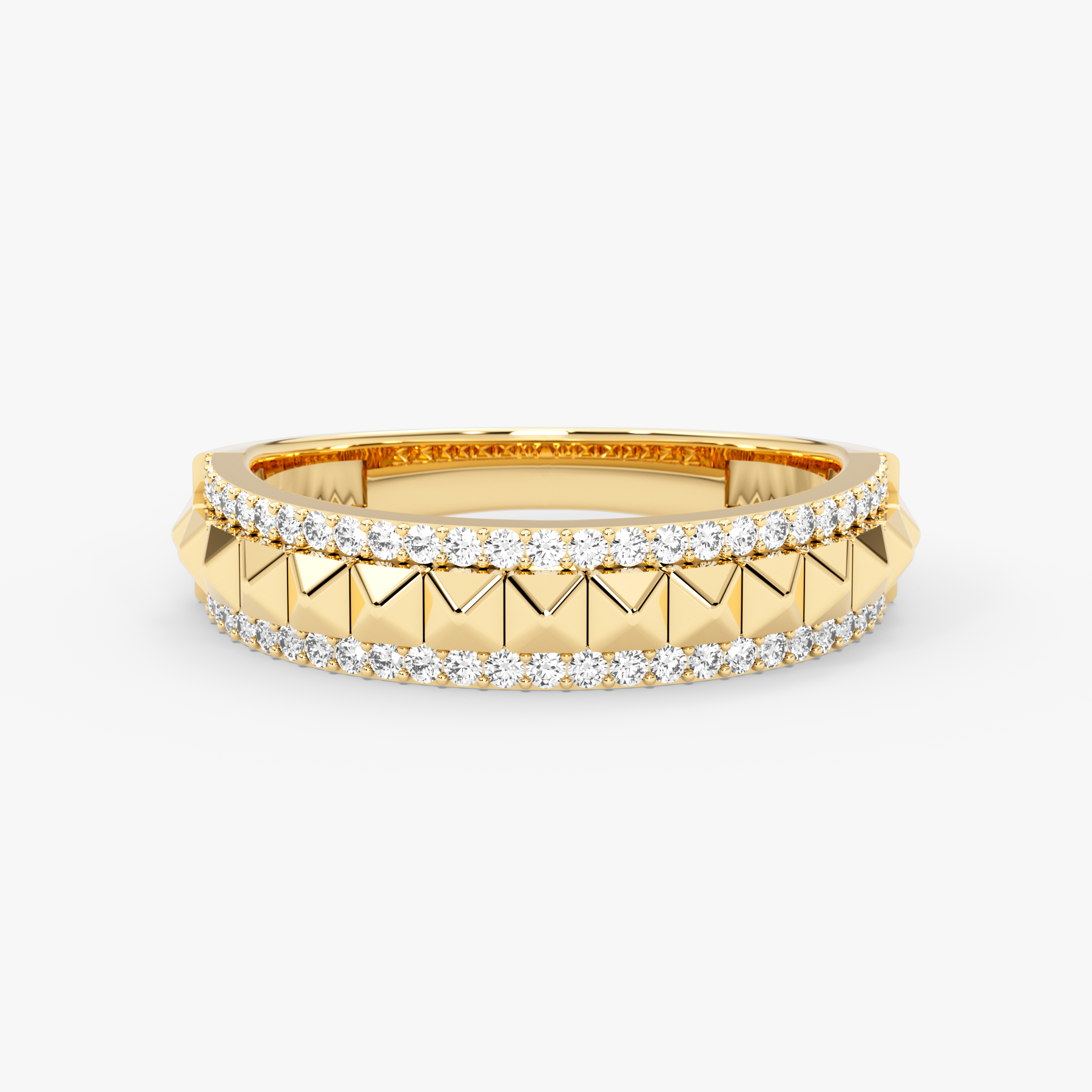 14 Ayar Altın Piramit Pırlanta Yüzük — Neferet 