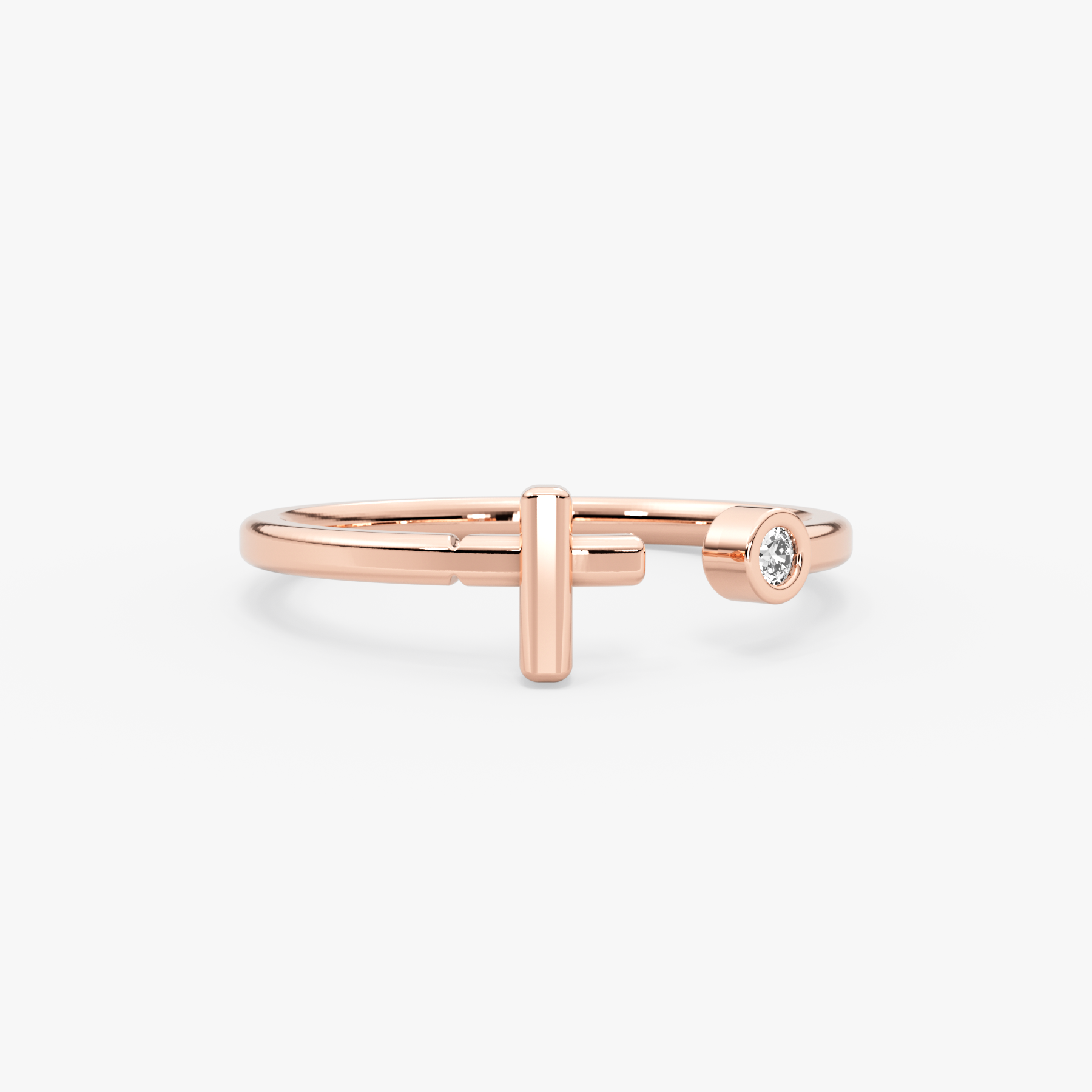 14 Ayar Altın Pırlanta Haç Yüzük — Seraphe 