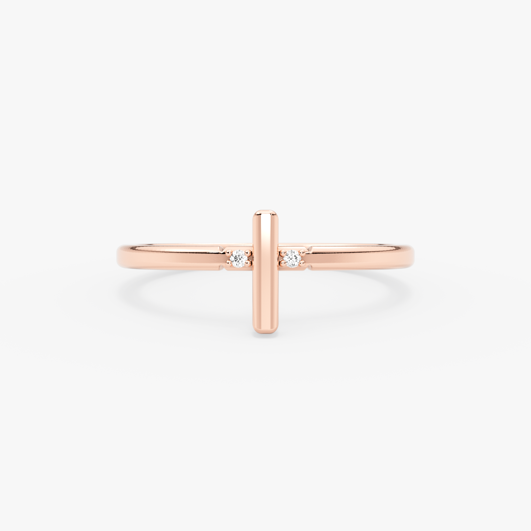 14 Ayar Katı Altın Pırlanta Haç Yüzük — Karyne 