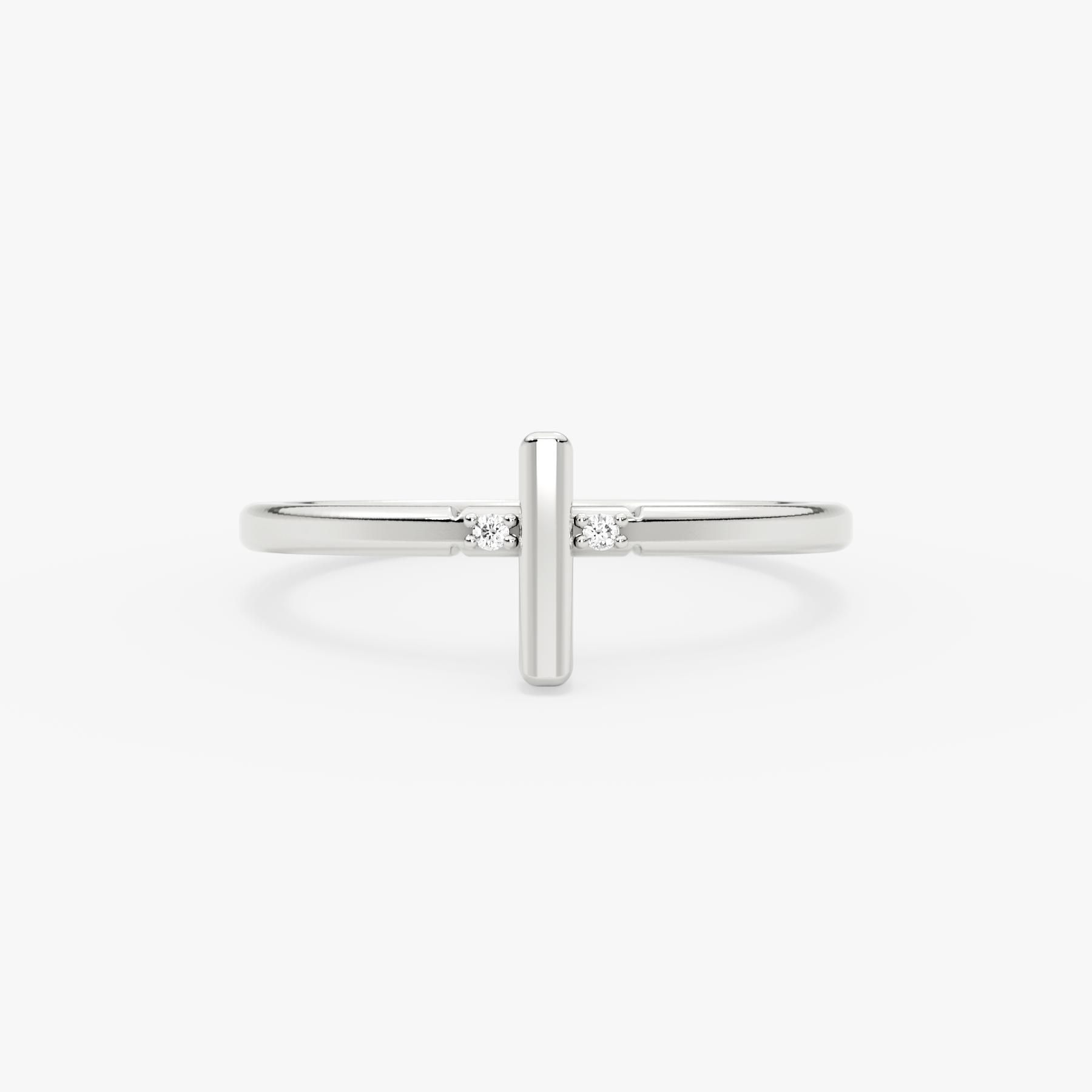 14 Ayar Katı Altın Pırlanta Haç Yüzük — Karyne 