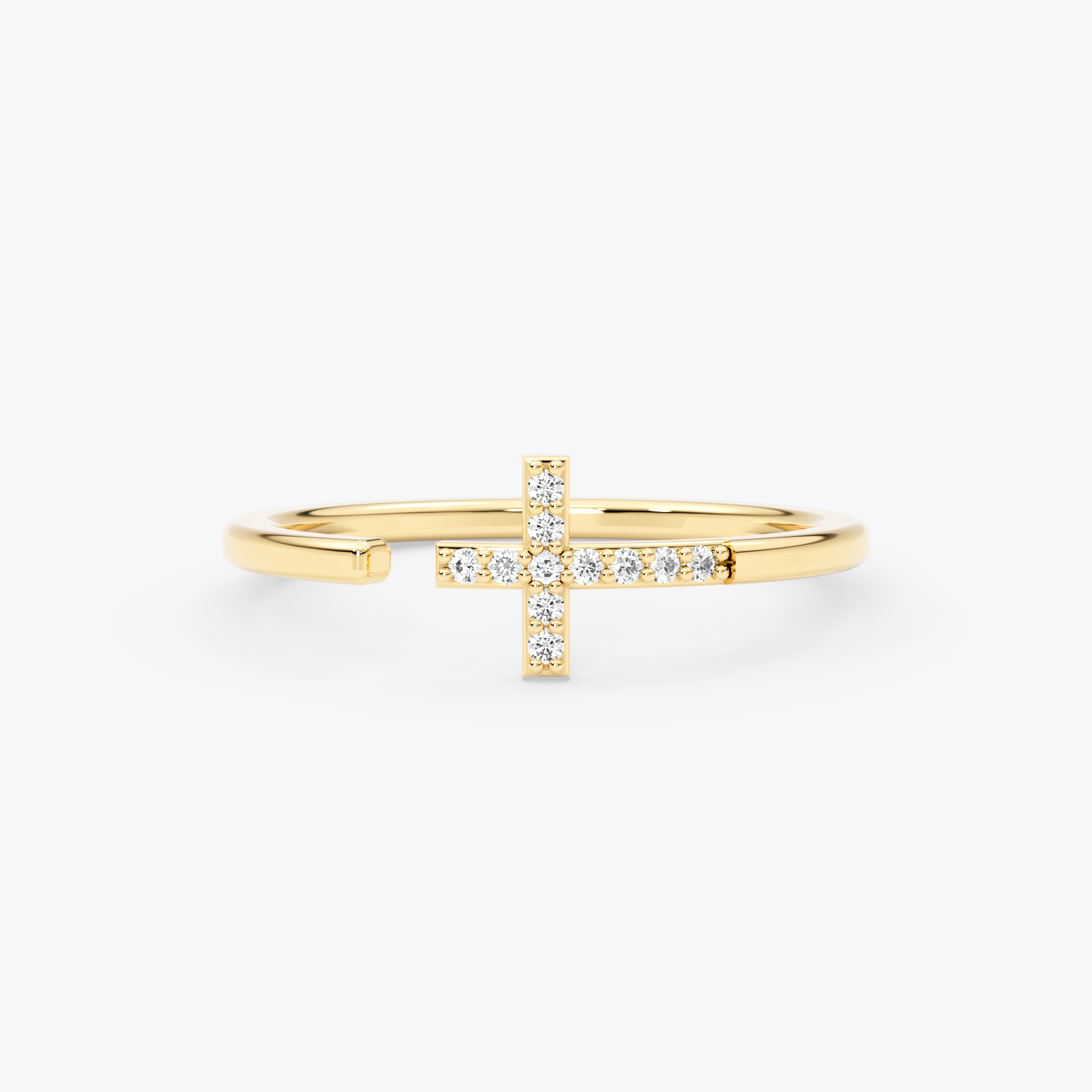 14K Gold Diamond Cross Ring – Calora