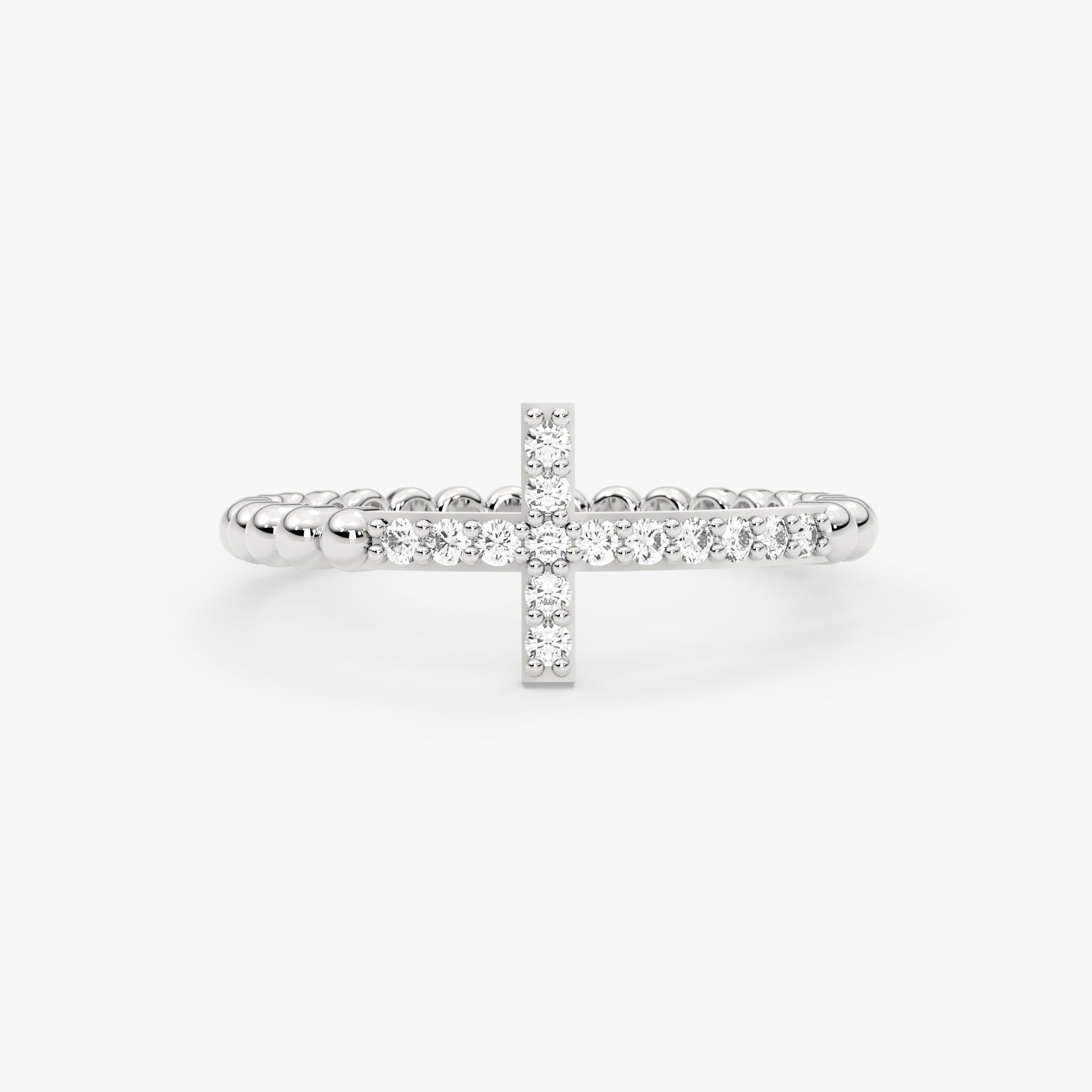 14K Solid Gold Diamond Cross Ring — Verion