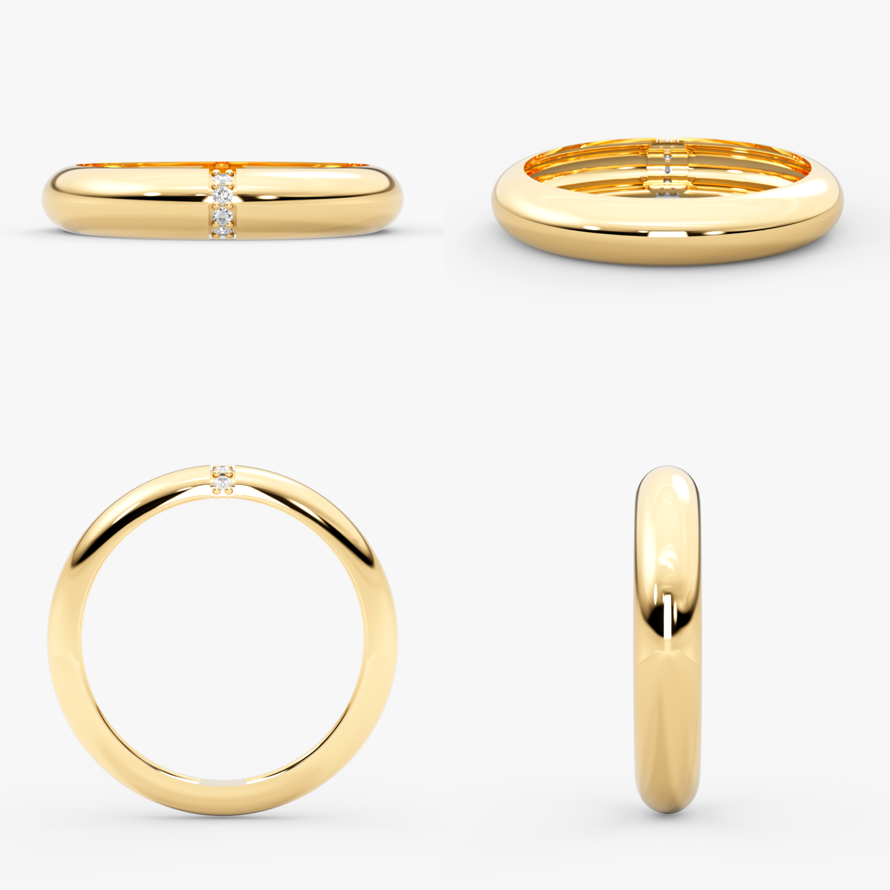 14K Gold Diamond Wedding Band – Auren