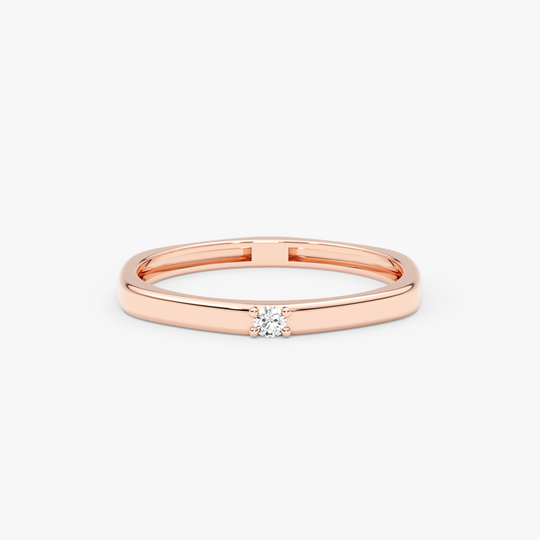 14K Gold Square Band Diamond Ring — Qyra