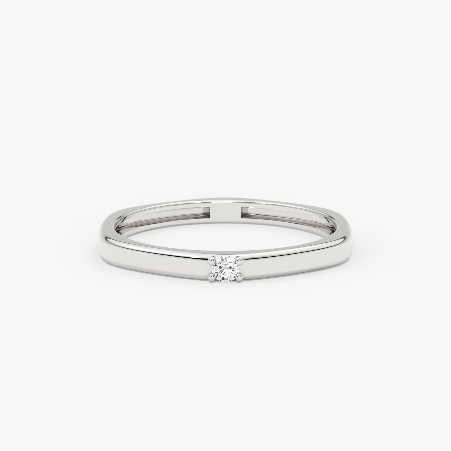 14K Gold Square Band Diamond Ring — Qyra