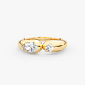 Round and Pear Lab Grown Diamond Open Ring – Sael