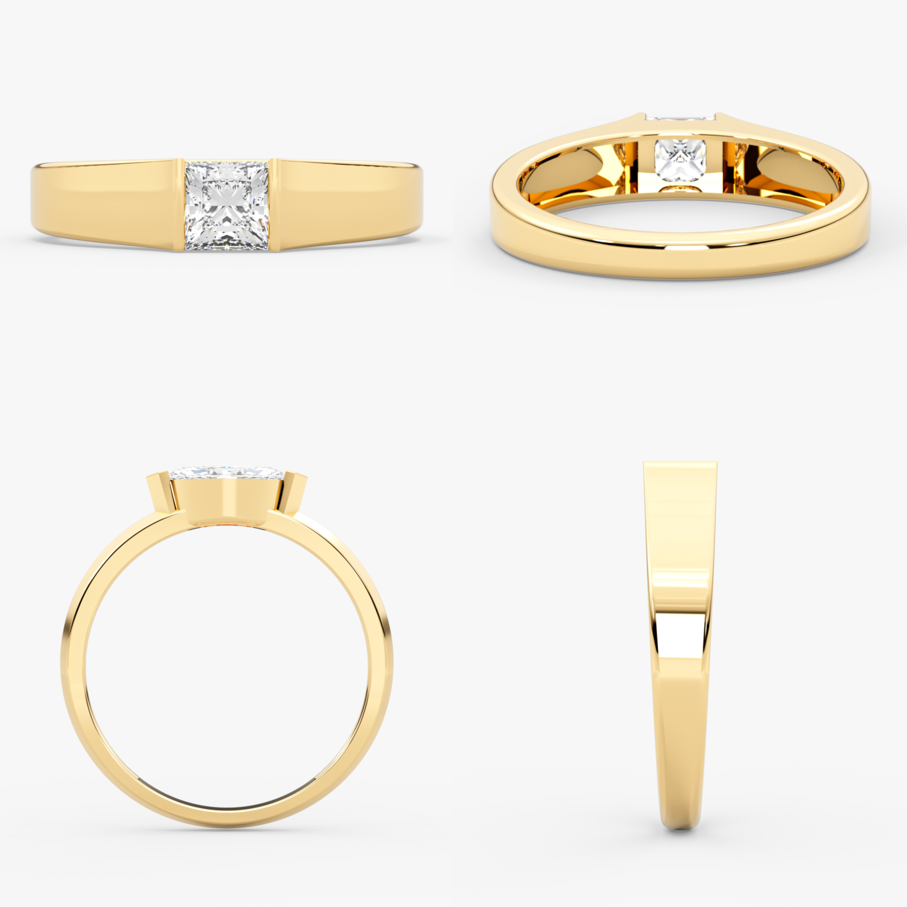 Princess Cut Lab Grown Diamond Square Ring – Viren