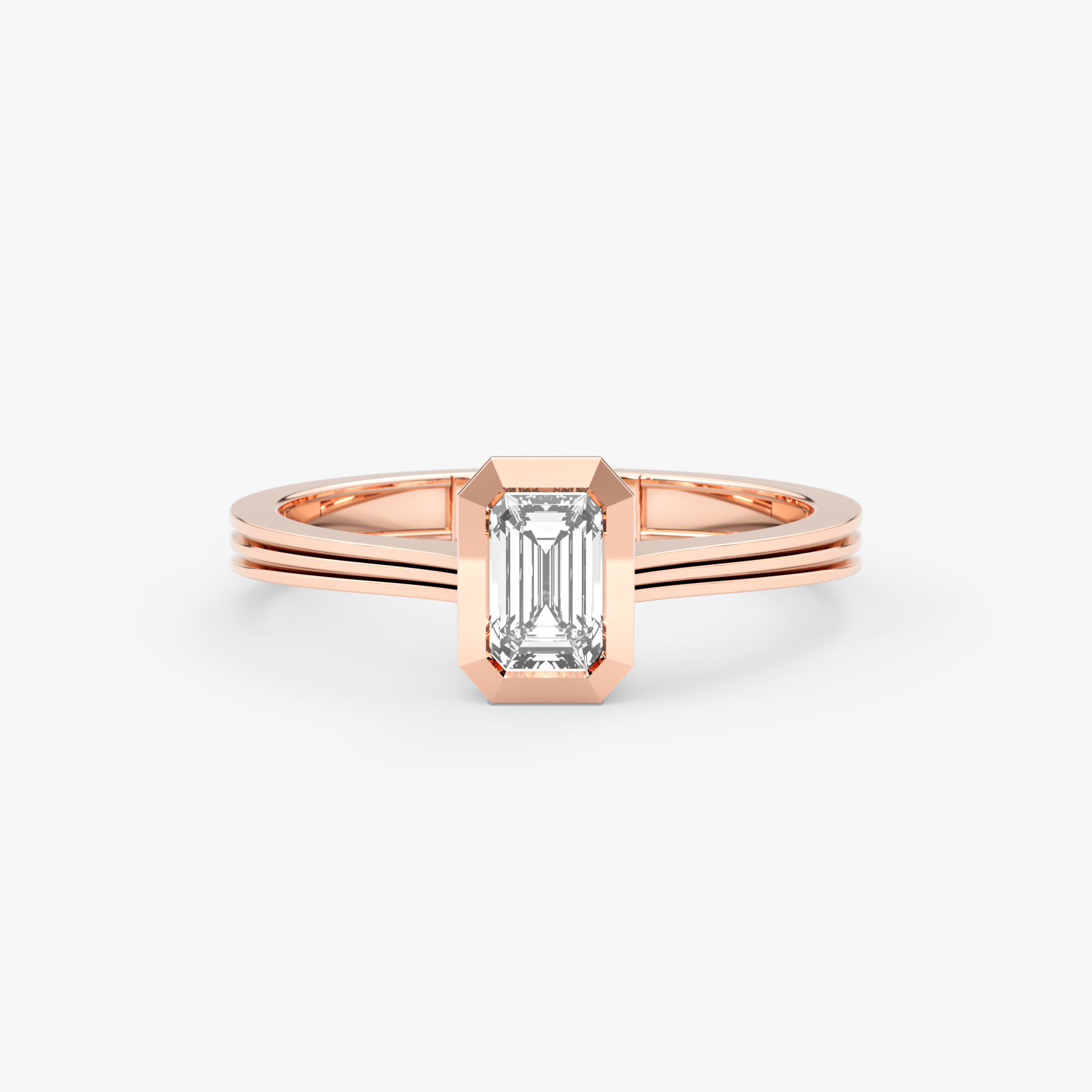 Emerald Cut Bezel Lab Grown Diamond Engagement Ring – Arelis