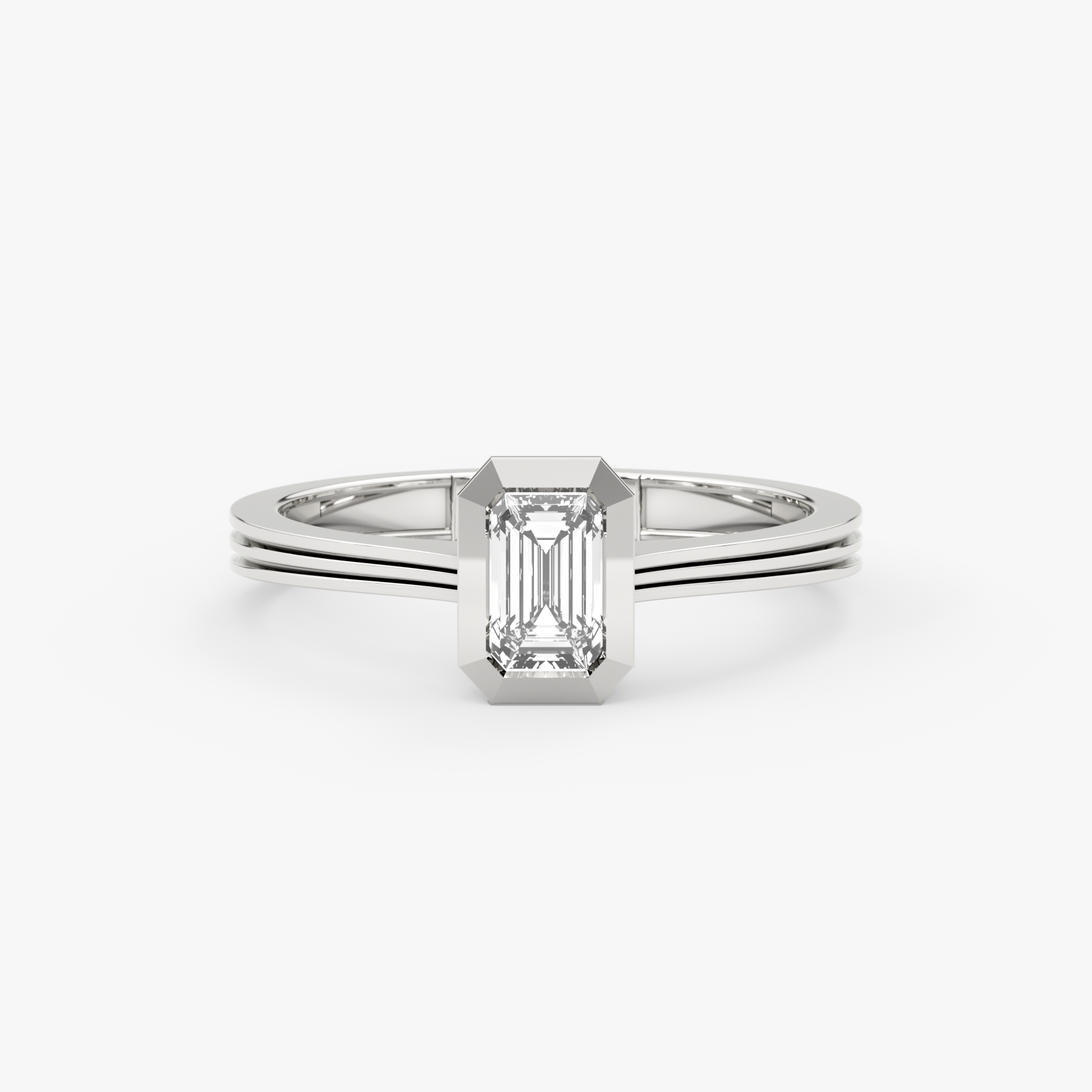 Emerald Cut Bezel Lab Grown Diamond Engagement Ring – Arelis