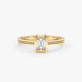 Emerald Cut Bezel Lab Grown Diamond Engagement Ring – Arelis
