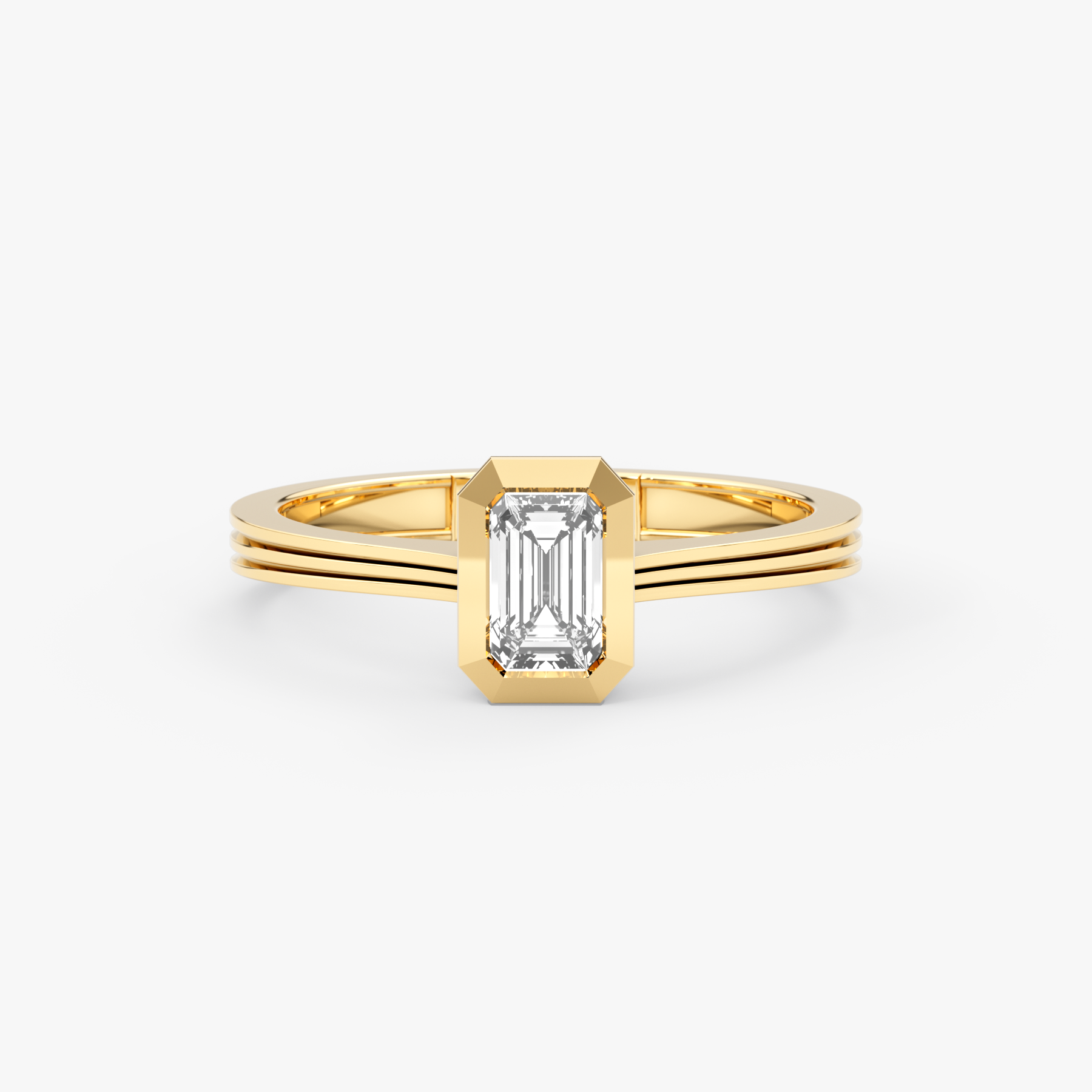 Emerald Cut Bezel Lab Grown Diamond Engagement Ring – Arelis