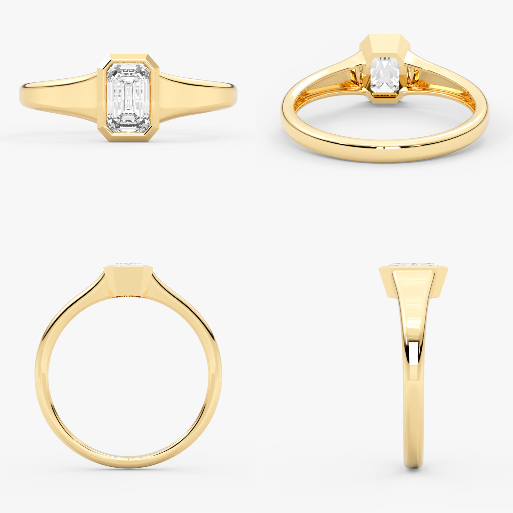 Emerald Cut Lab Grown Diamond Engagement Ring – Nexa