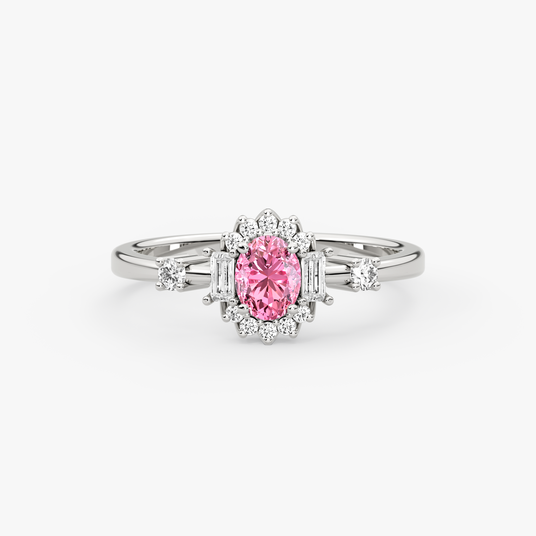 14K Solid Gold Pink Sapphire & Natural Diamond Engagement Ring – Ravyn