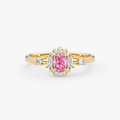 14K Solid Gold Pink Sapphire & Natural Diamond Engagement Ring – Ravyn