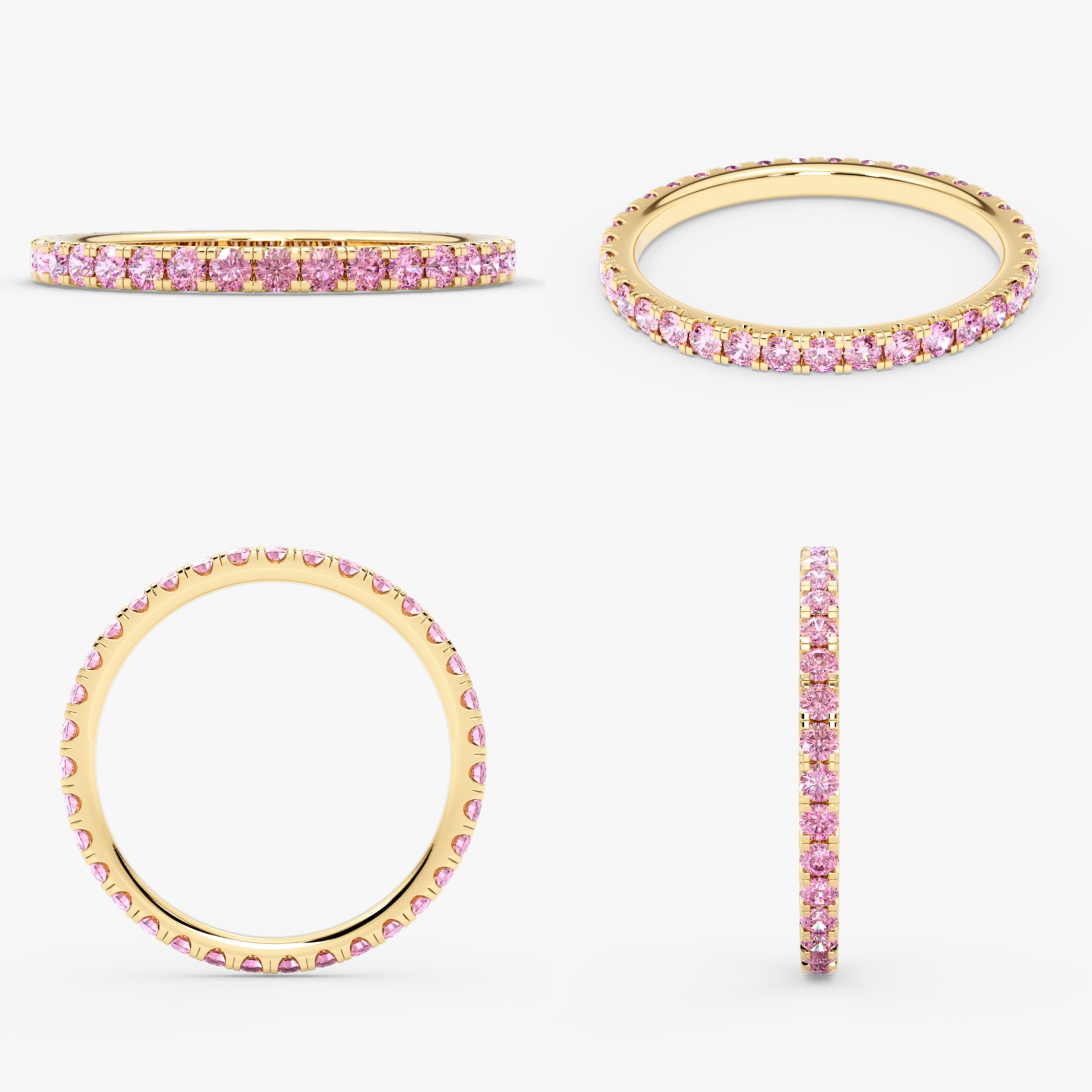 14K Gold Pink Sapphire Full Eternity Band Ring — Belloria