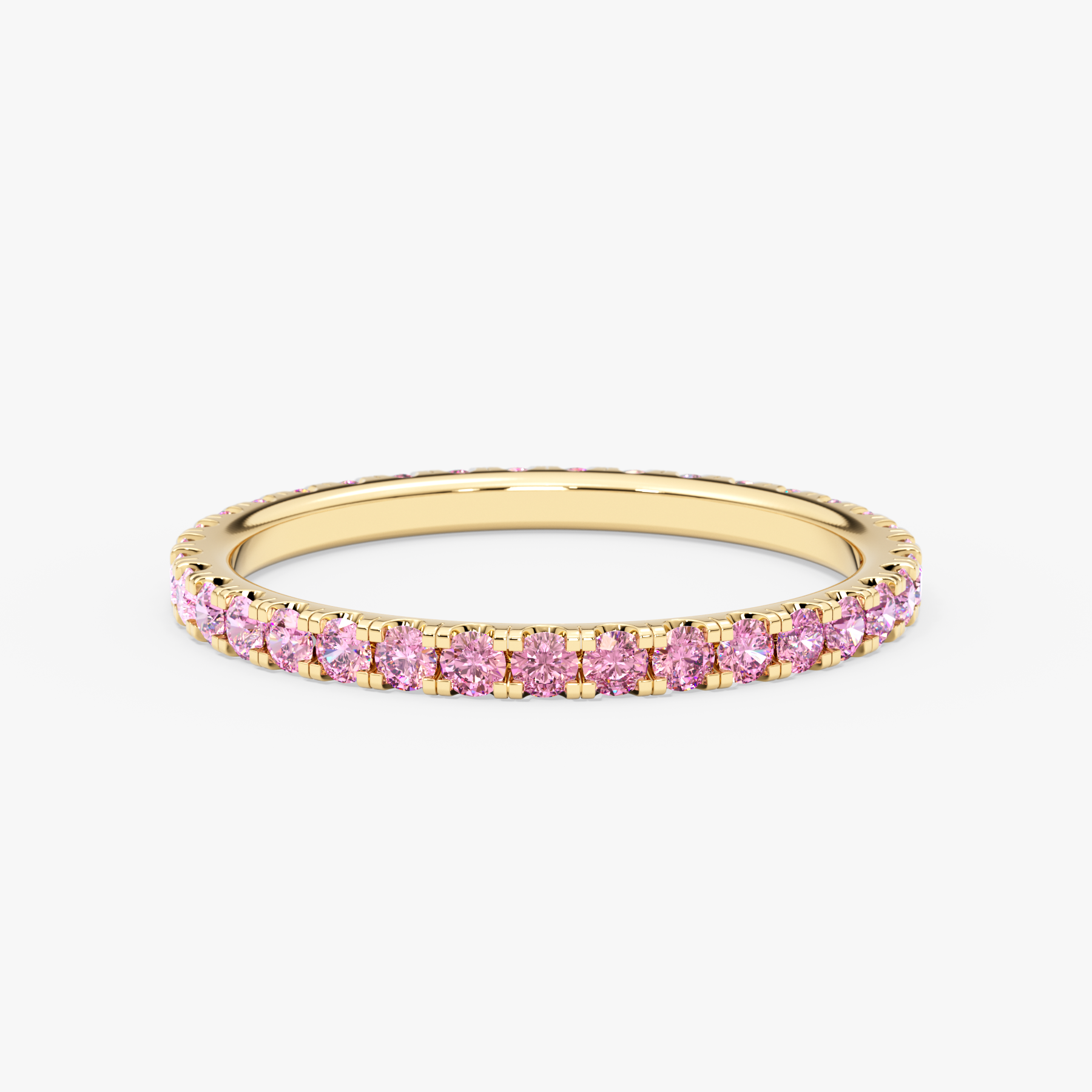 14K Gold Pink Sapphire Full Eternity Band Ring — Belloria