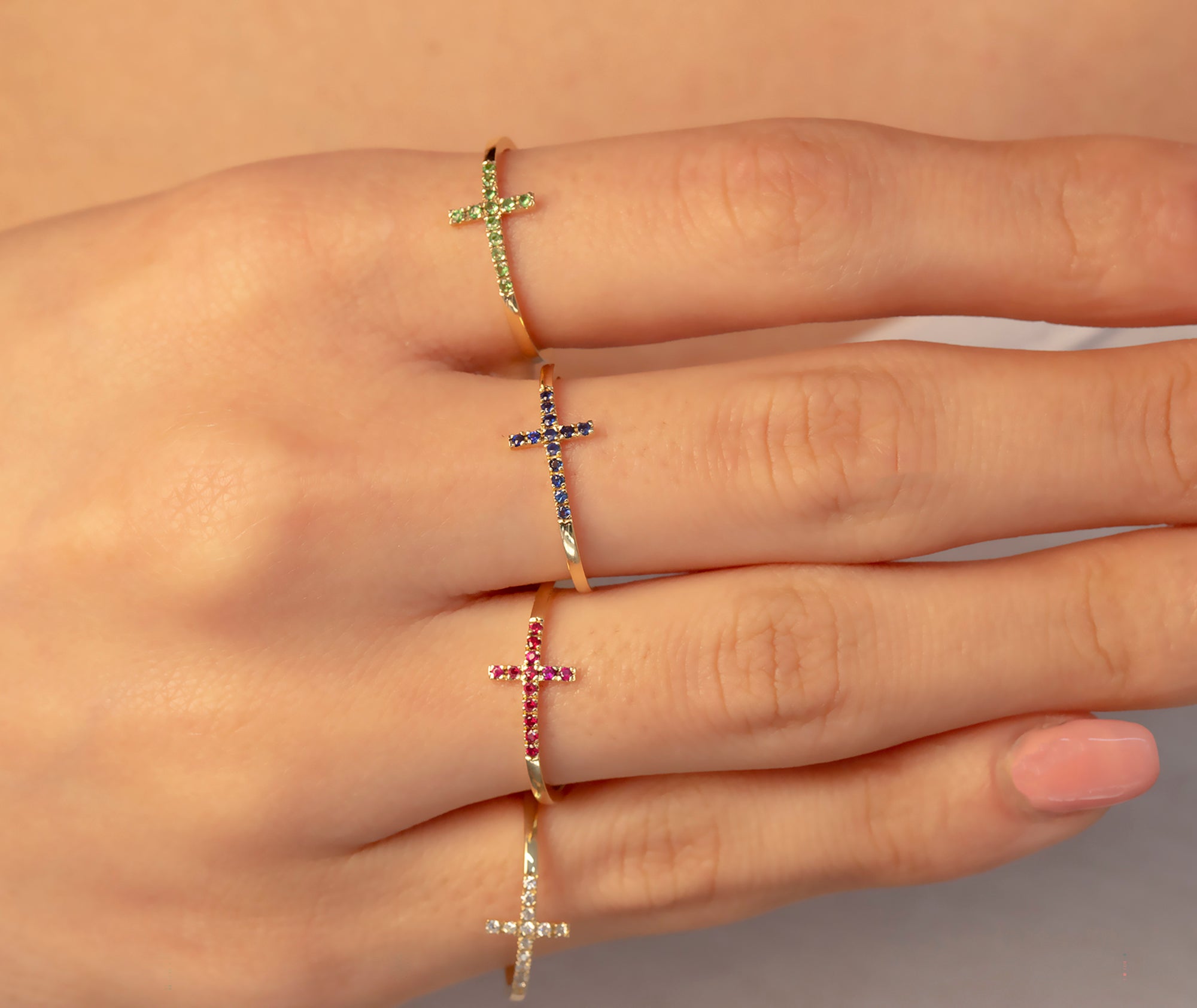 14K Gold Ruby Cross Ring – Serelis