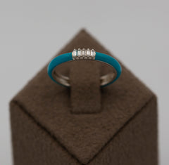 14K Gold Baguette Diamond Enamel Ring – Sorelle